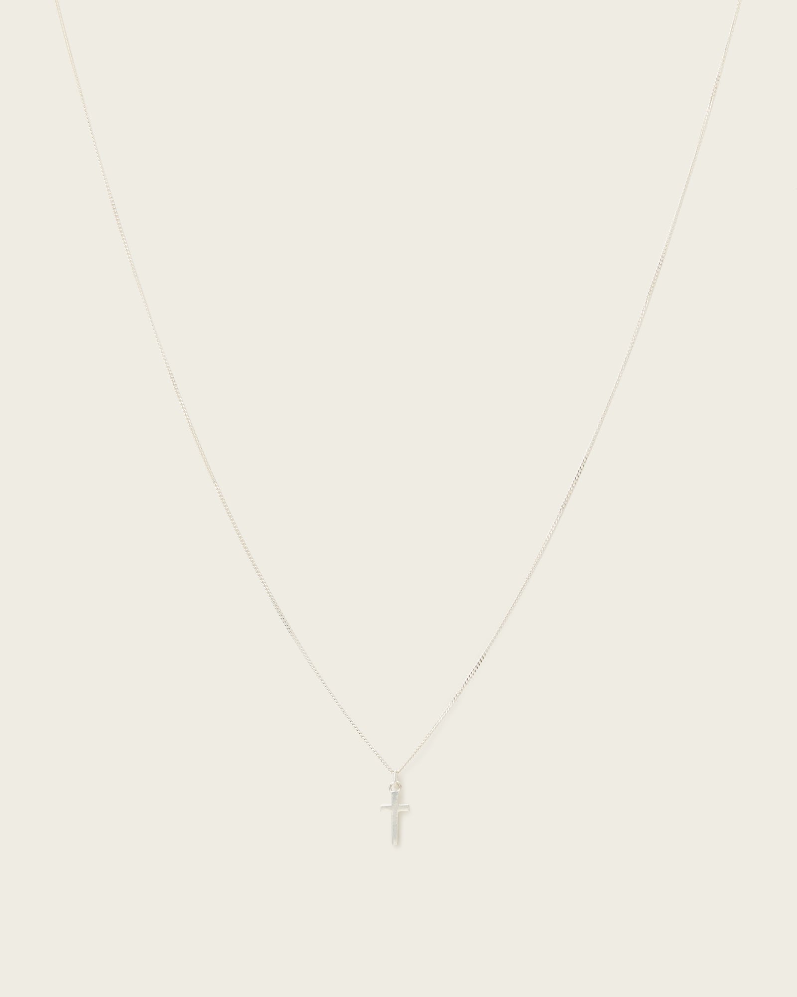 AllSaints Sterling Silver Gabe Small Chain Cross Necklace, Size: One Size