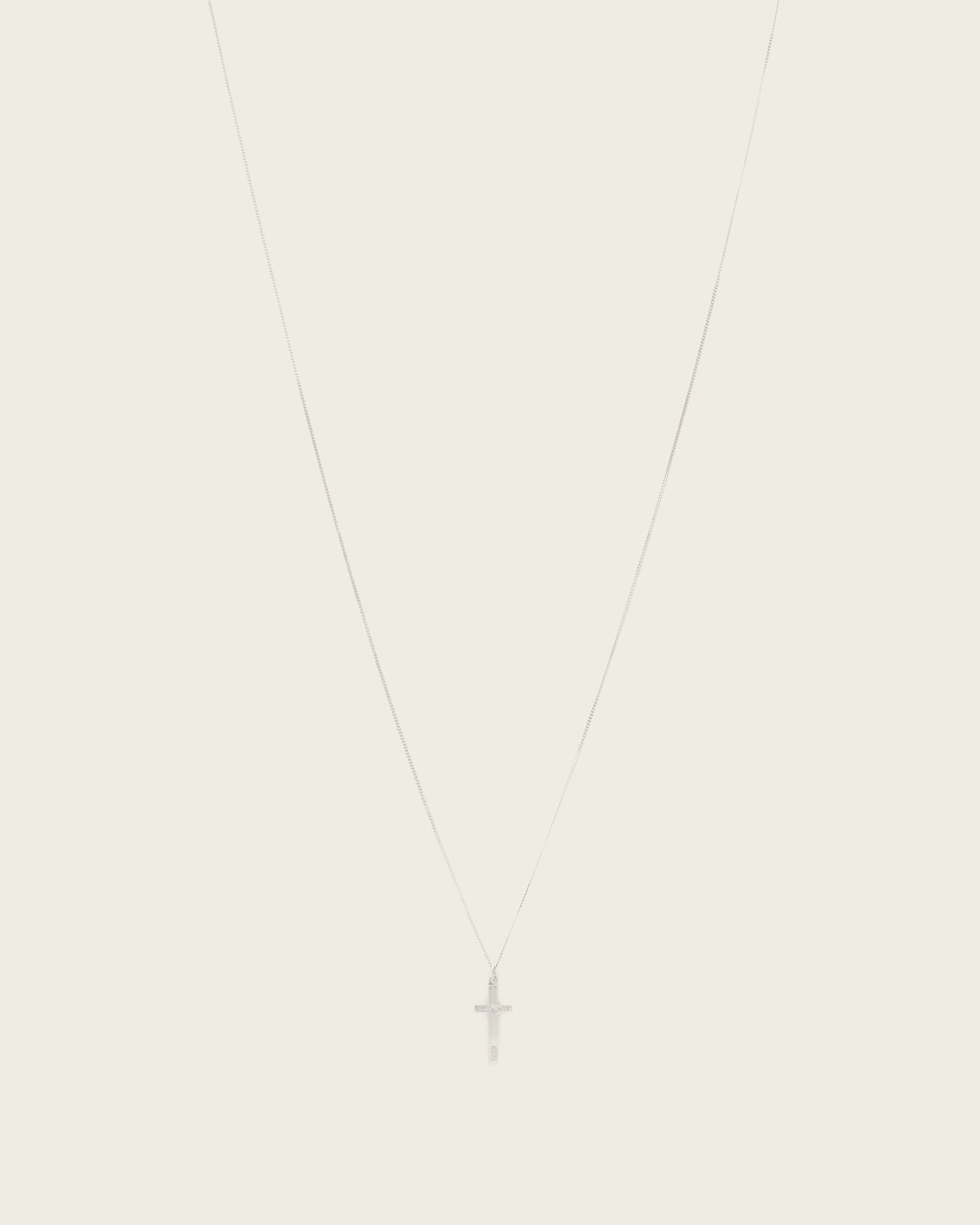 Allsaints Men's Silver Gabe Large Chain Cross Necklace, One Size