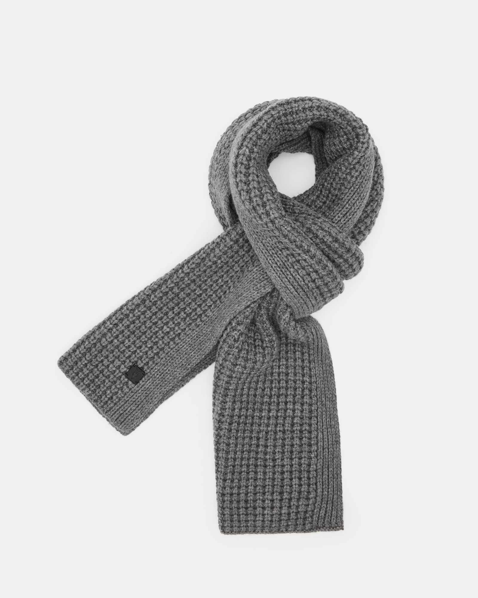 AllSaints Men's Wool Blend Nevada Ribbed Wool Blend Scarf, Size: 72x10 inch