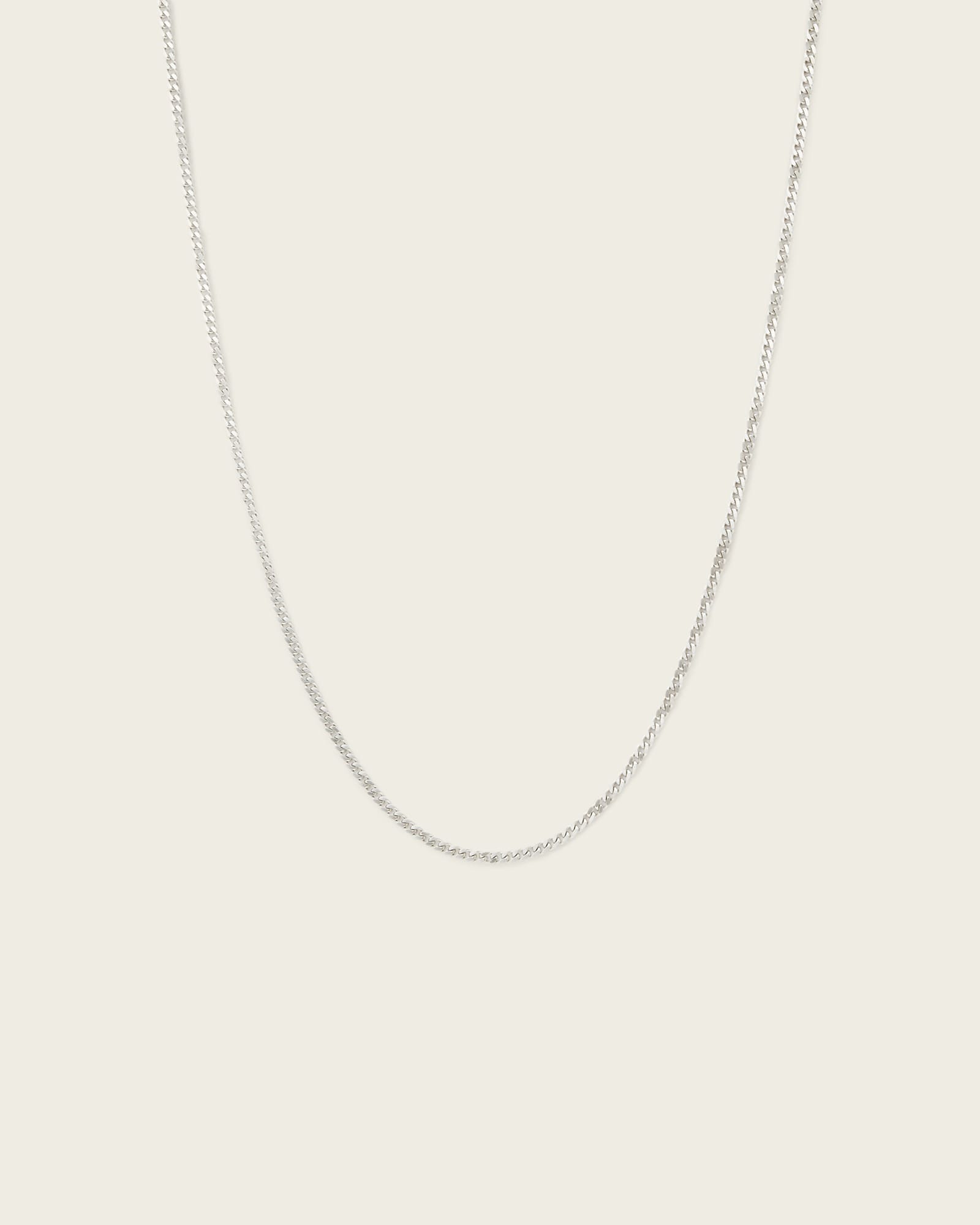 AllSaints Sterling Silver Perrie Slim Chain Necklace, Size: One Size