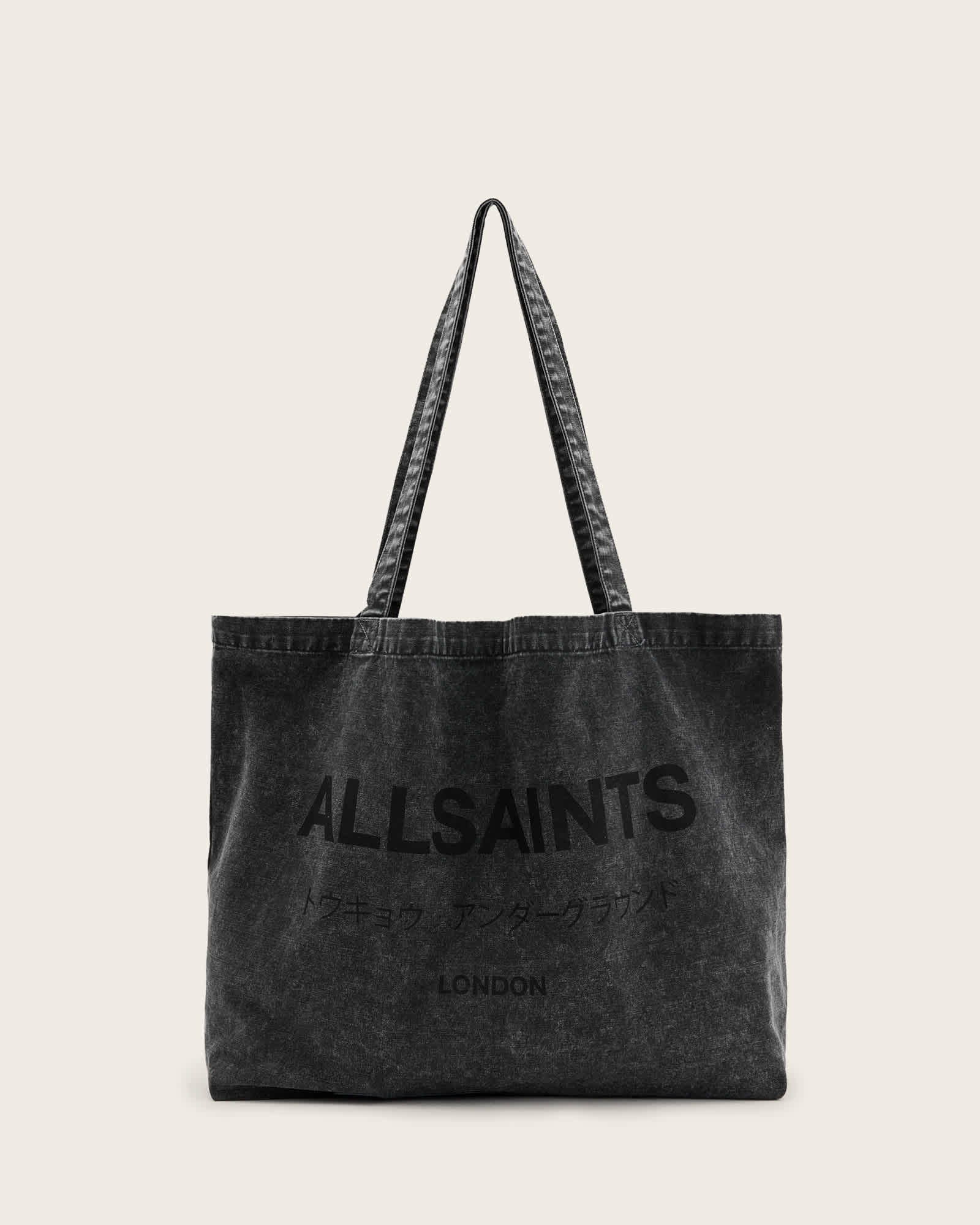 Allsaints Men's Underground Acid Wash Logo Tote Bag, One Size