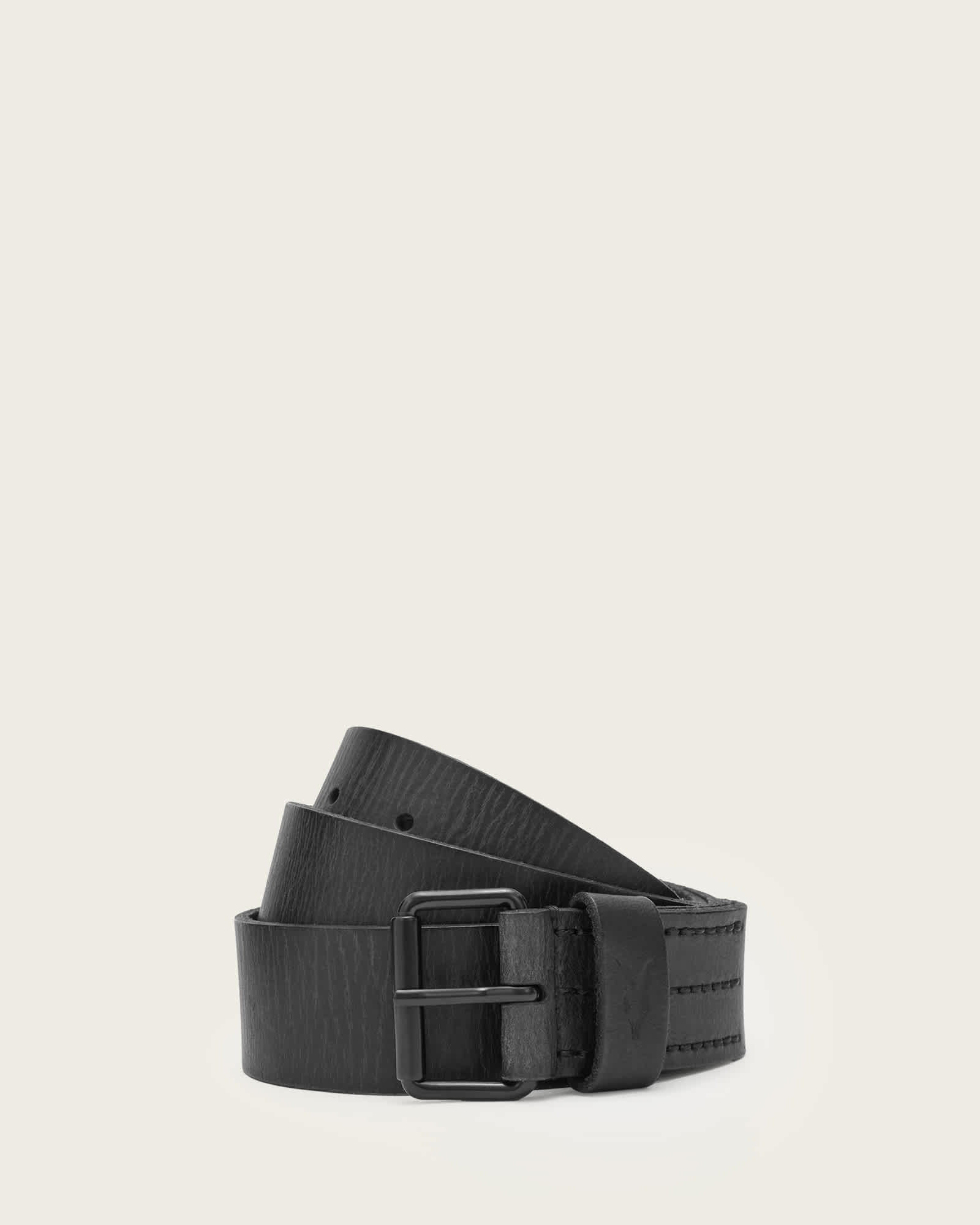 AllSaints Men's Buffalo Leather Dunston Leather Embossed Belt, Size: 32
