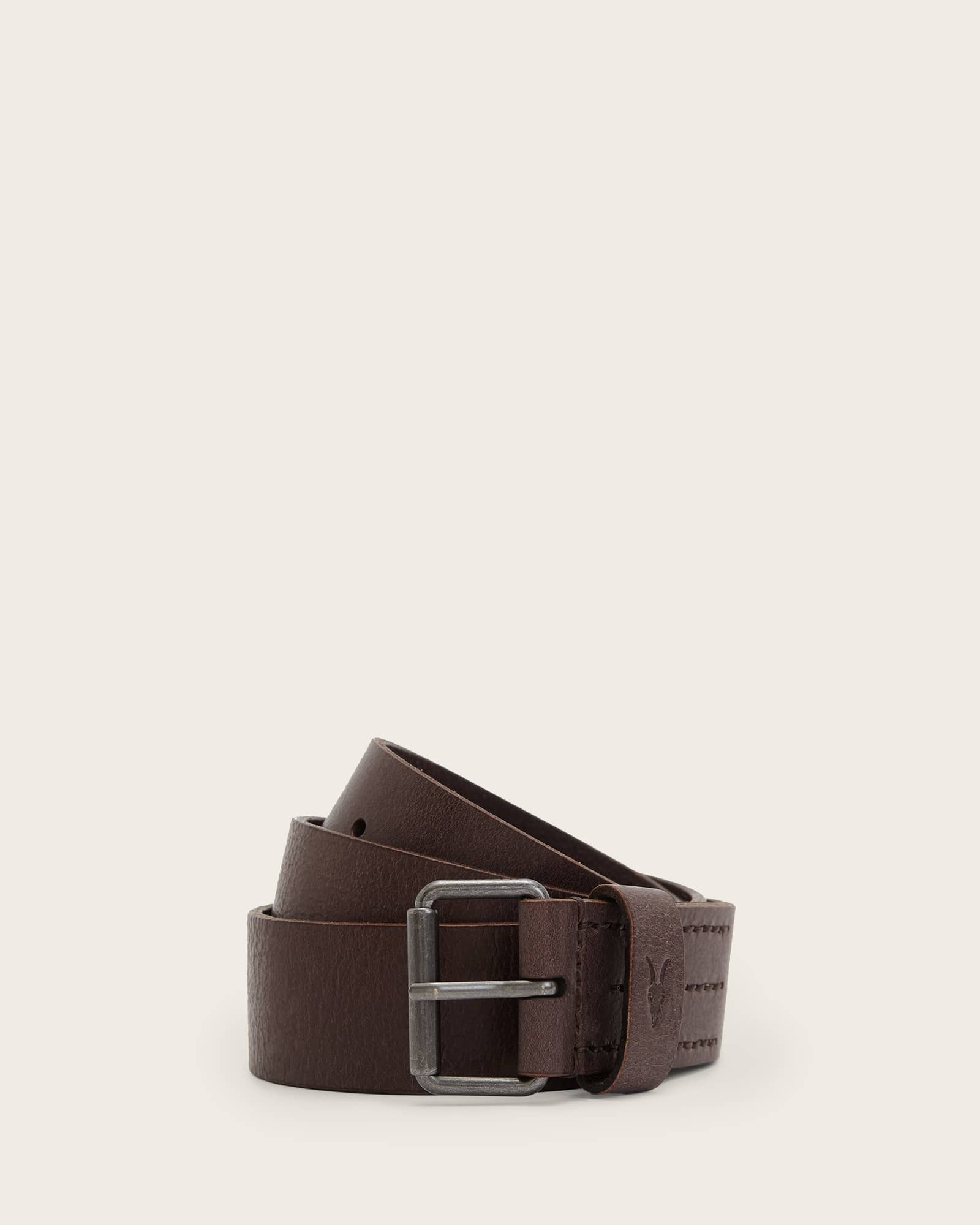 AllSaints Men's Buffalo Leather Dunston Leather Embossed Belt, Size: 32