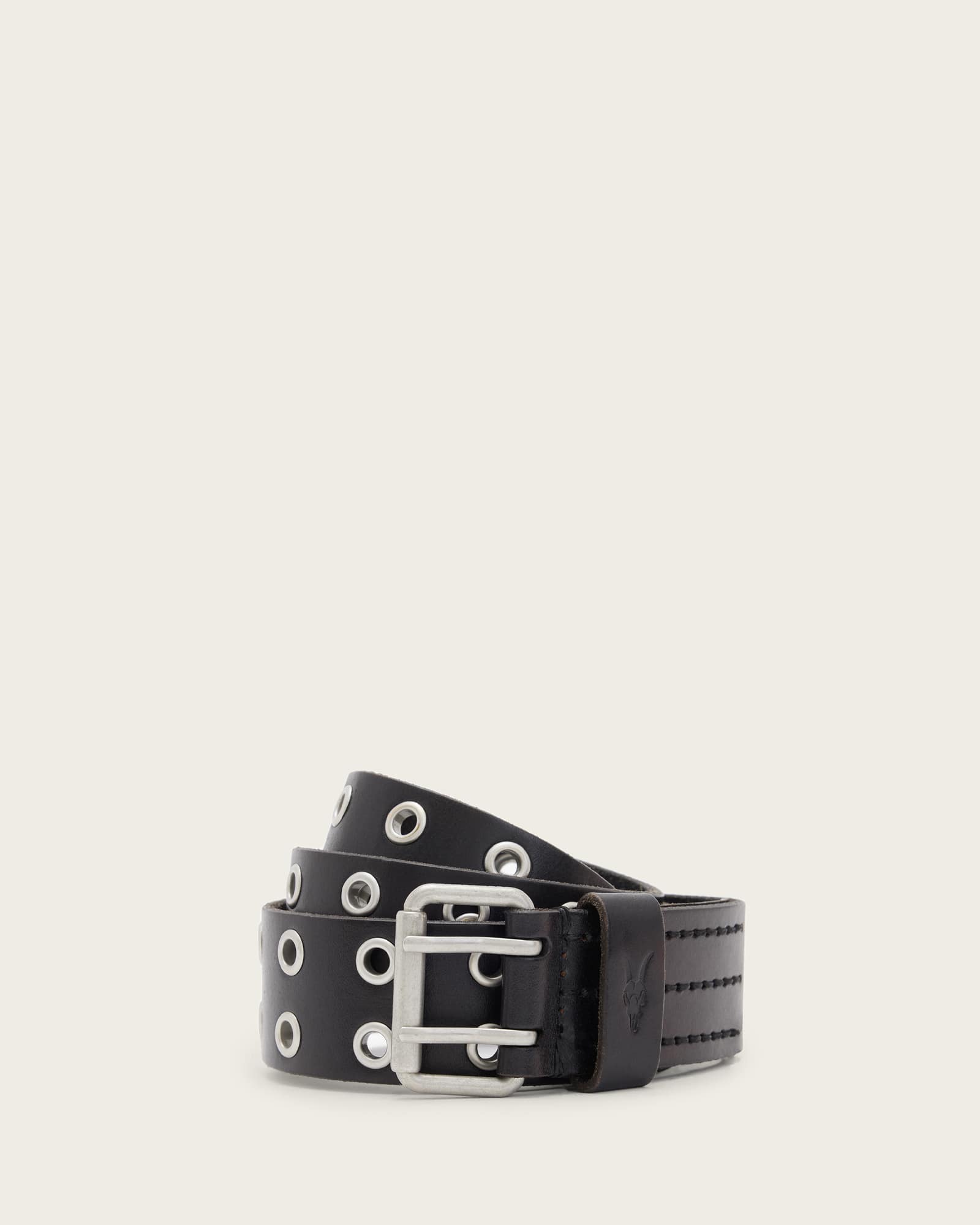 AllSaints Men's Cow Leather Sturge Leather Eyelet Belt, Size: 32