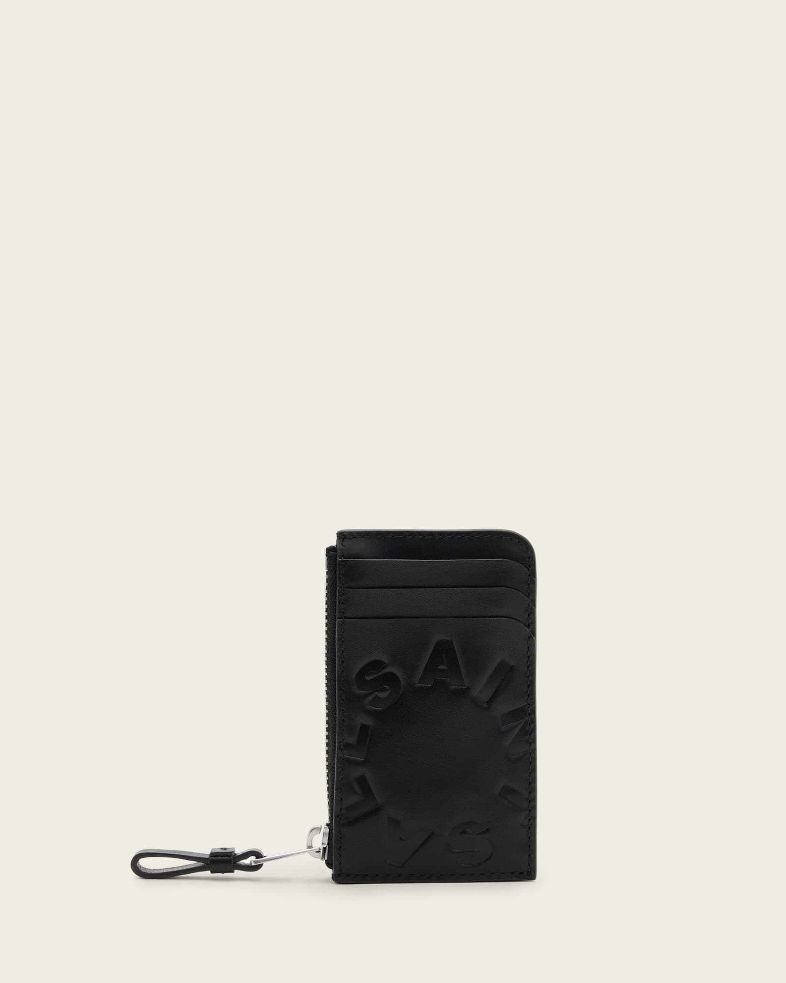 AllSaints Men's Cow Leather Tierra Isamu Leather Wallet, Size: 12x7x1.5cm
