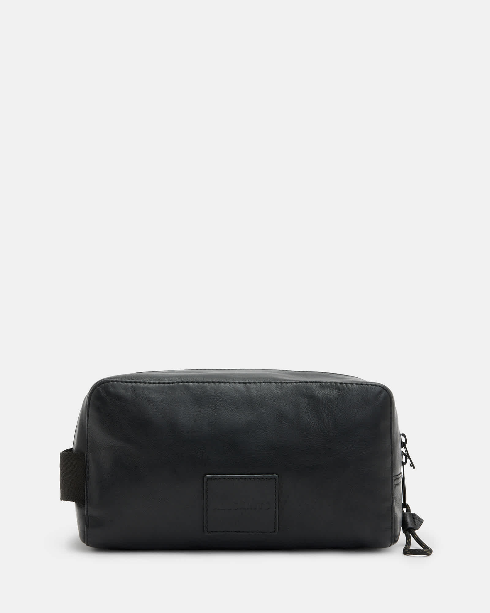 AllSaints Kobe Leather Wash Bag,, Black