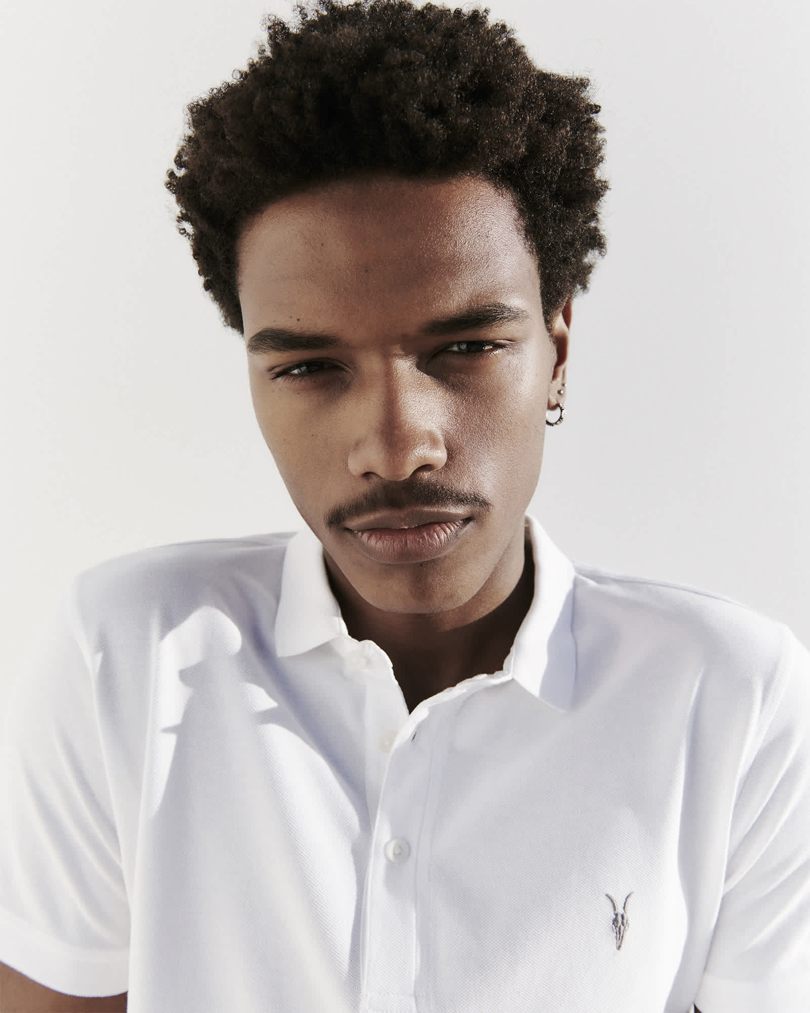 Allsaints Men's White Reform Short Sleeve Polo Shirt - Size  Xxl