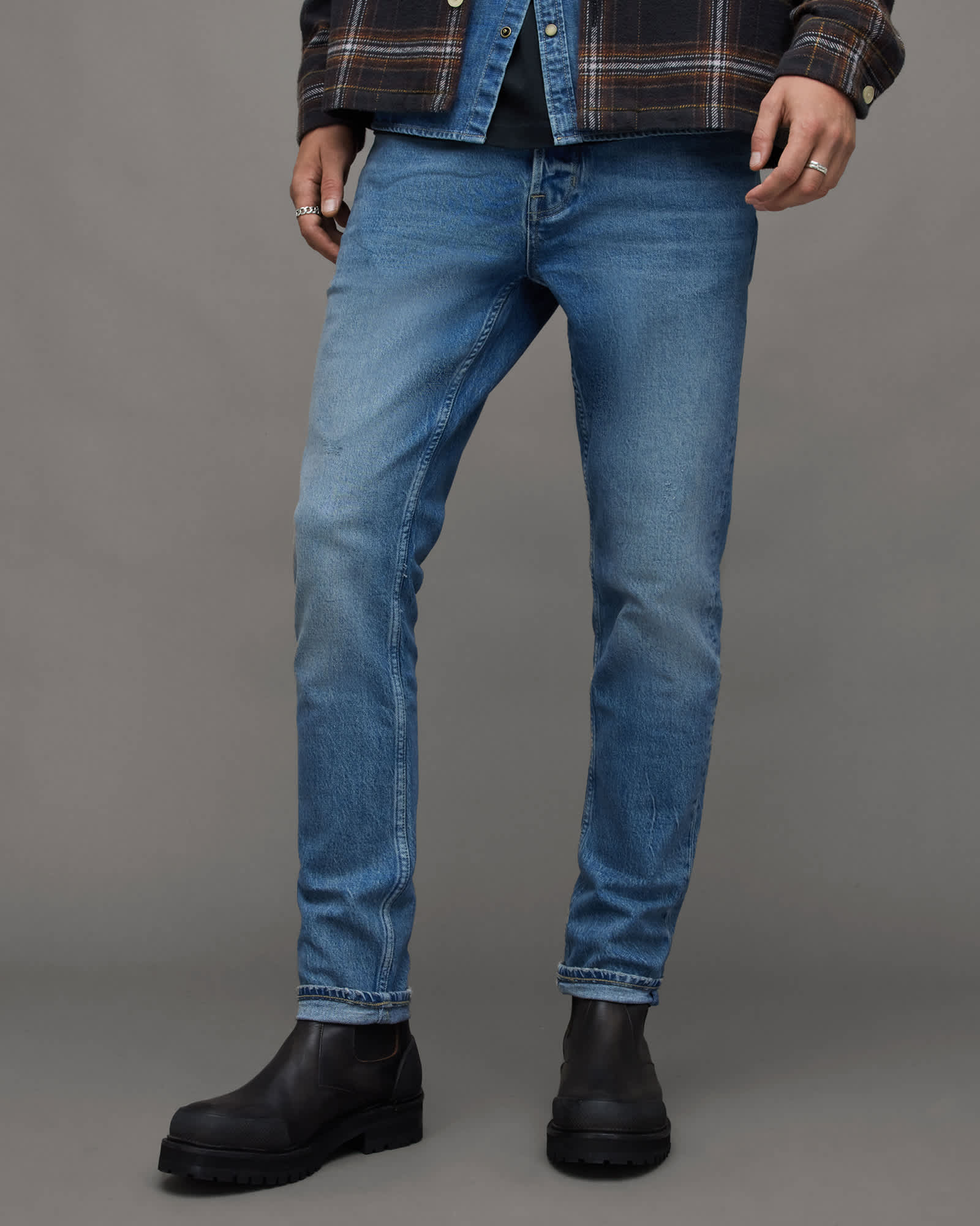 Allsaints Men's Cigarette Skinny Distressed Denim Jeans - Size  28/L32