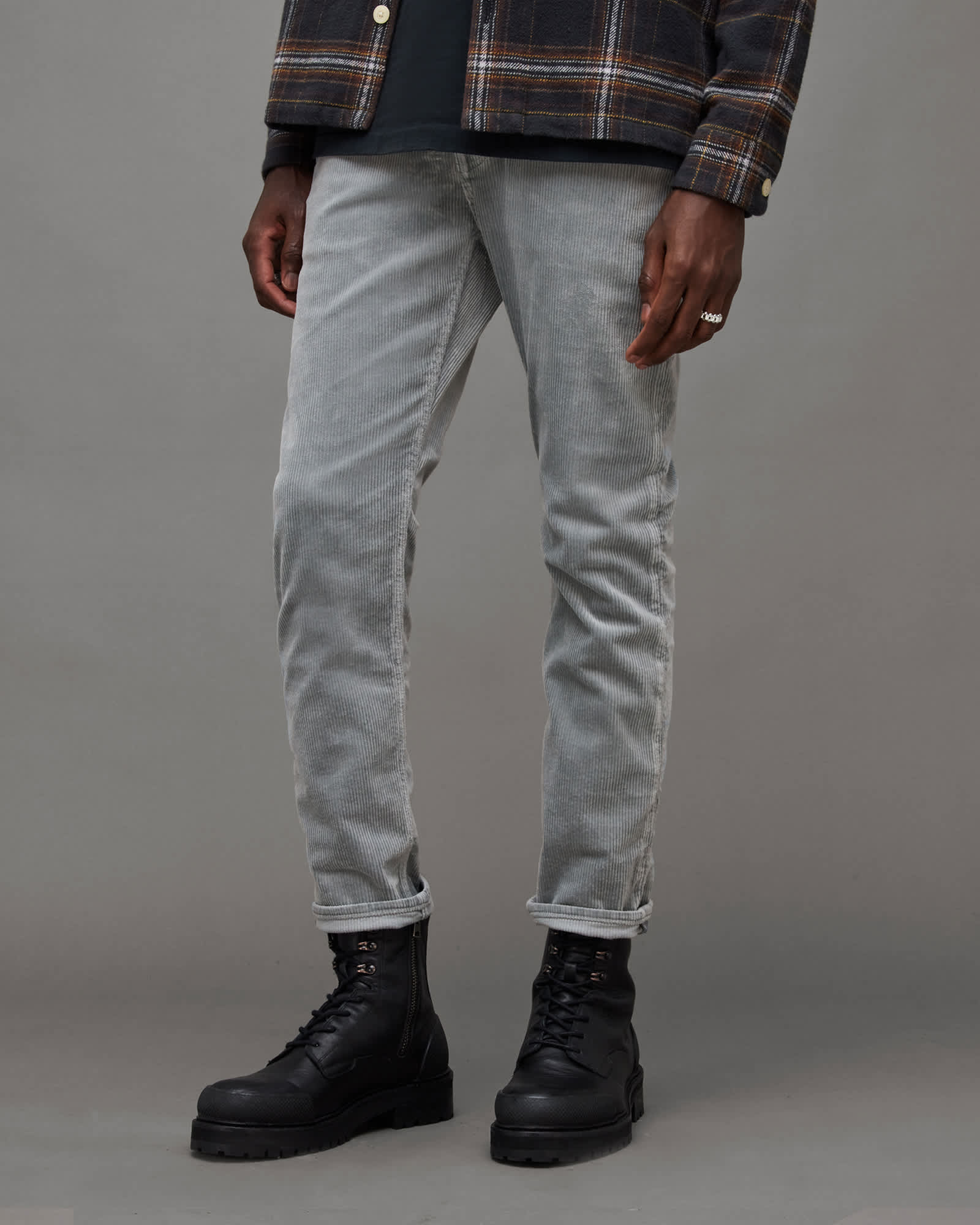 Allsaints Men's Dean Slim Fit Cropped Corduroy Jeans - Size  38