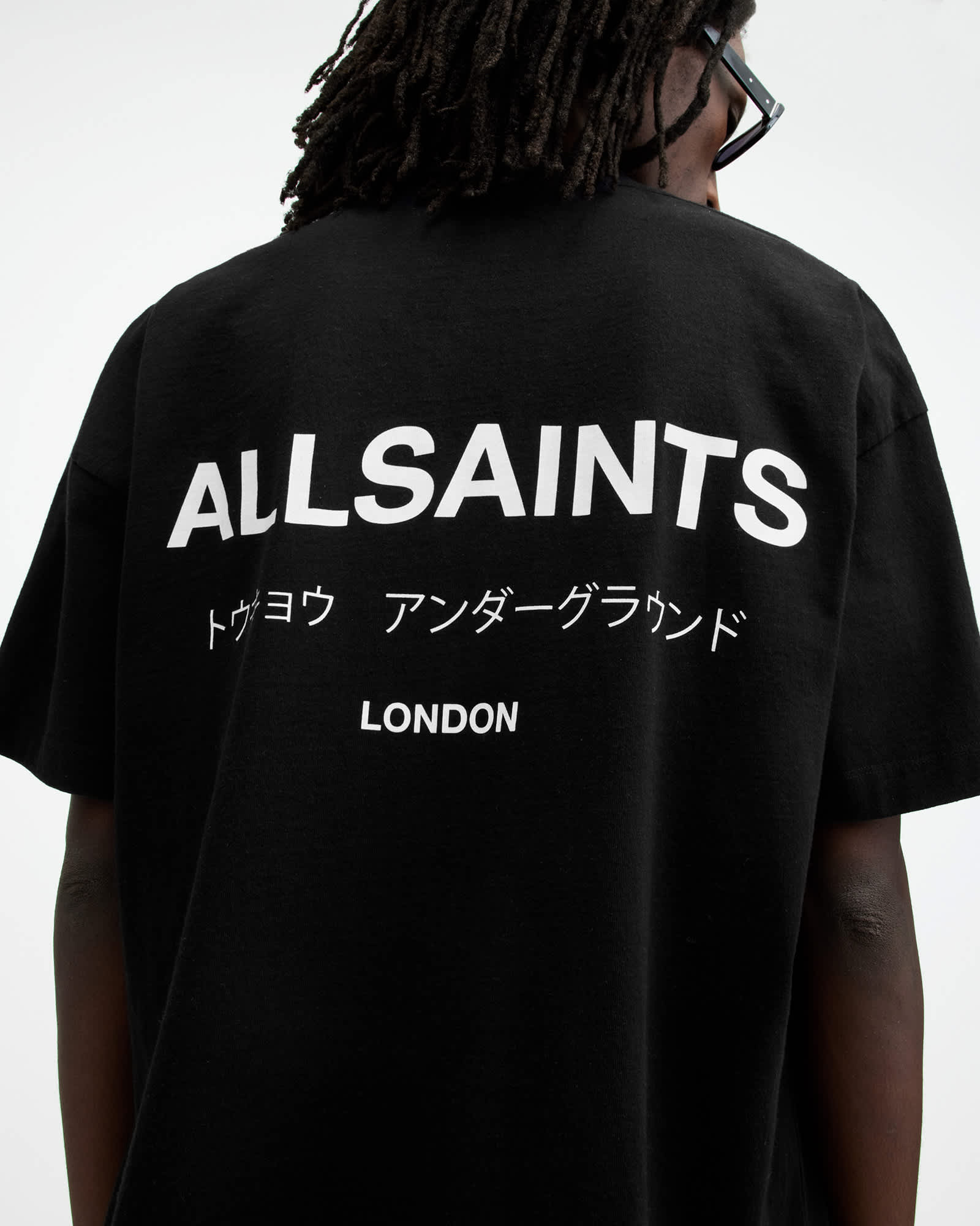 Allsaints Men's Black Underground Oversized Crew Neck T-Shirt - Size  Xxl