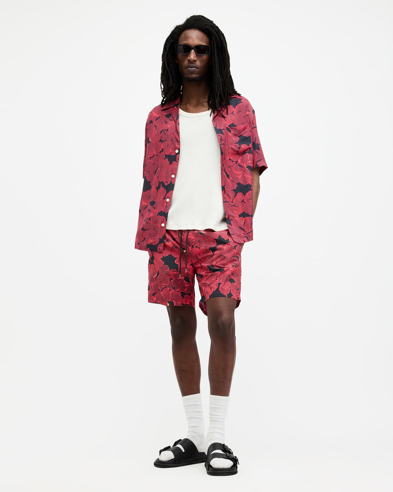 Allsaints Men's Kaza Elasticated Waist Floral Swim Shorts - Size  Xxl