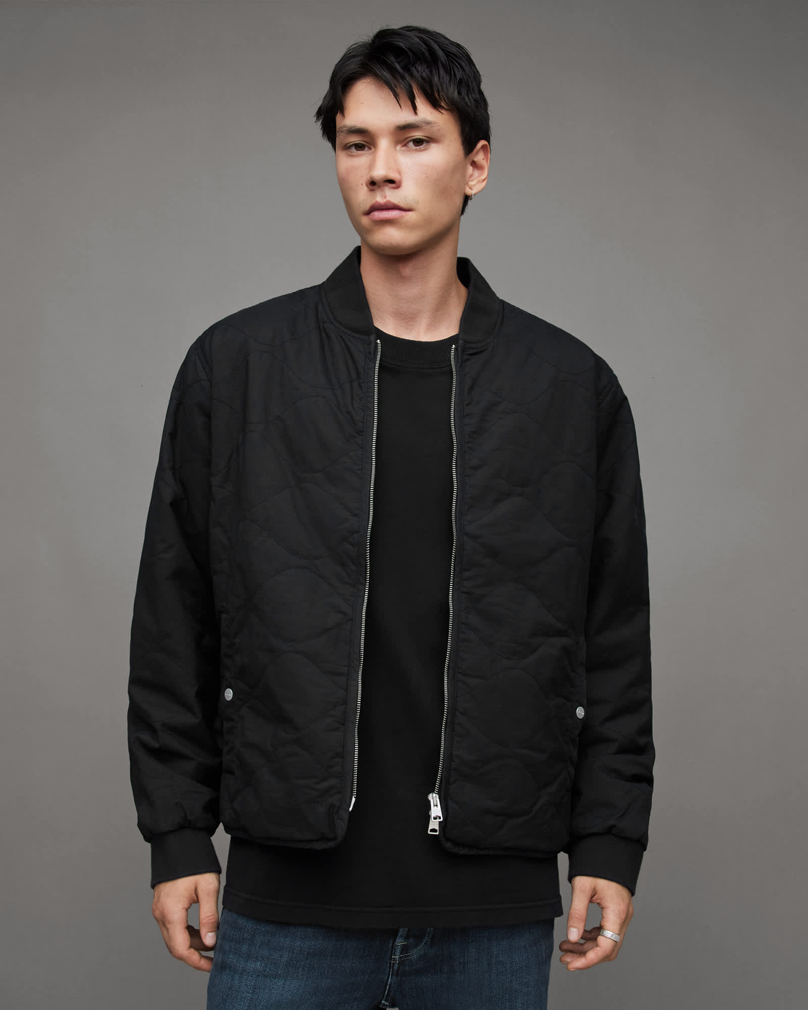 Allsaints Men's Vesco Quilted Ramskull Jacket - Size  Xs