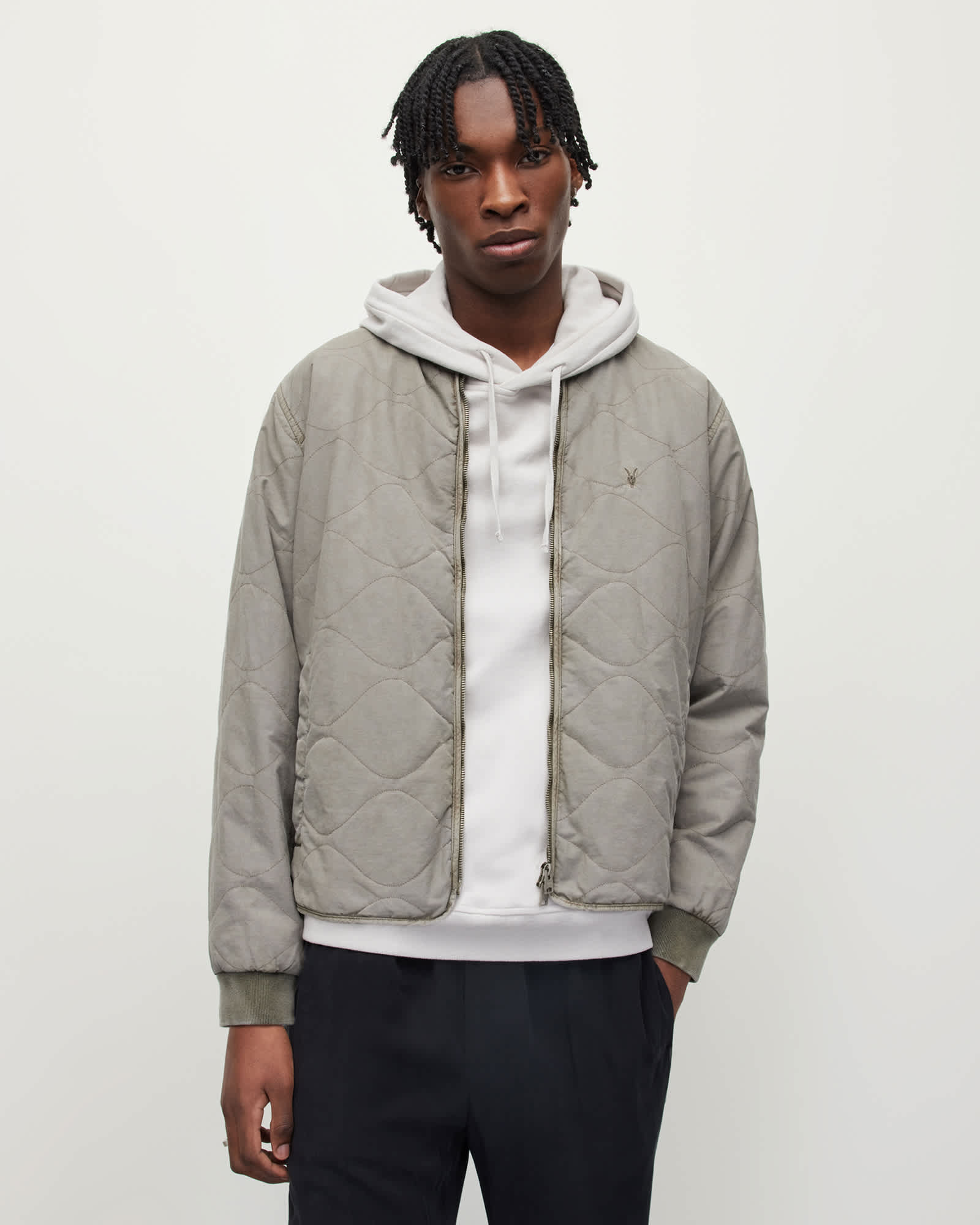 Allsaints Men's Vesco Quilted Ramskull Jacket - Size  Xxl