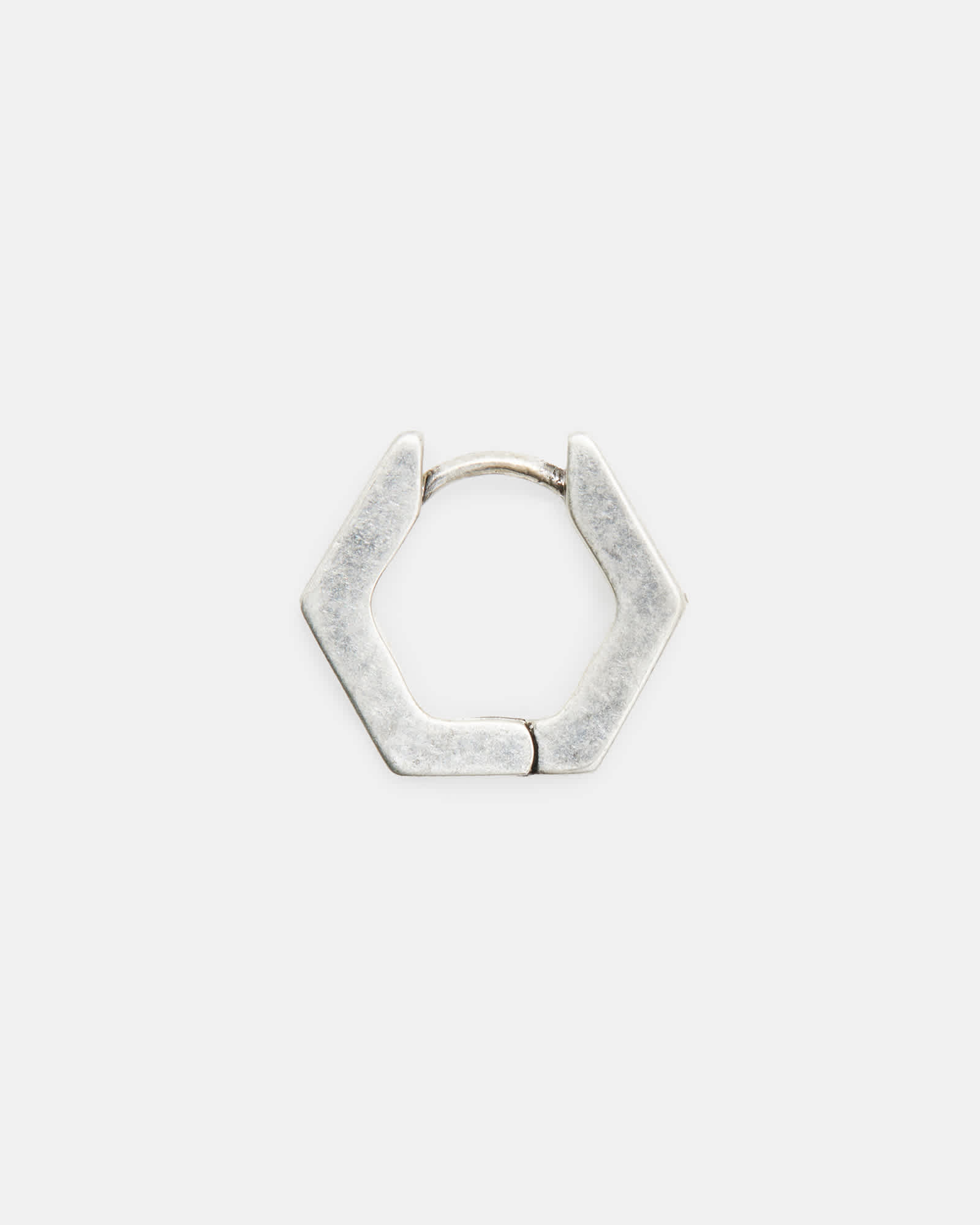 AllSaints Sterling Silver Hex Sterling Silver Bolt Hoop Earring