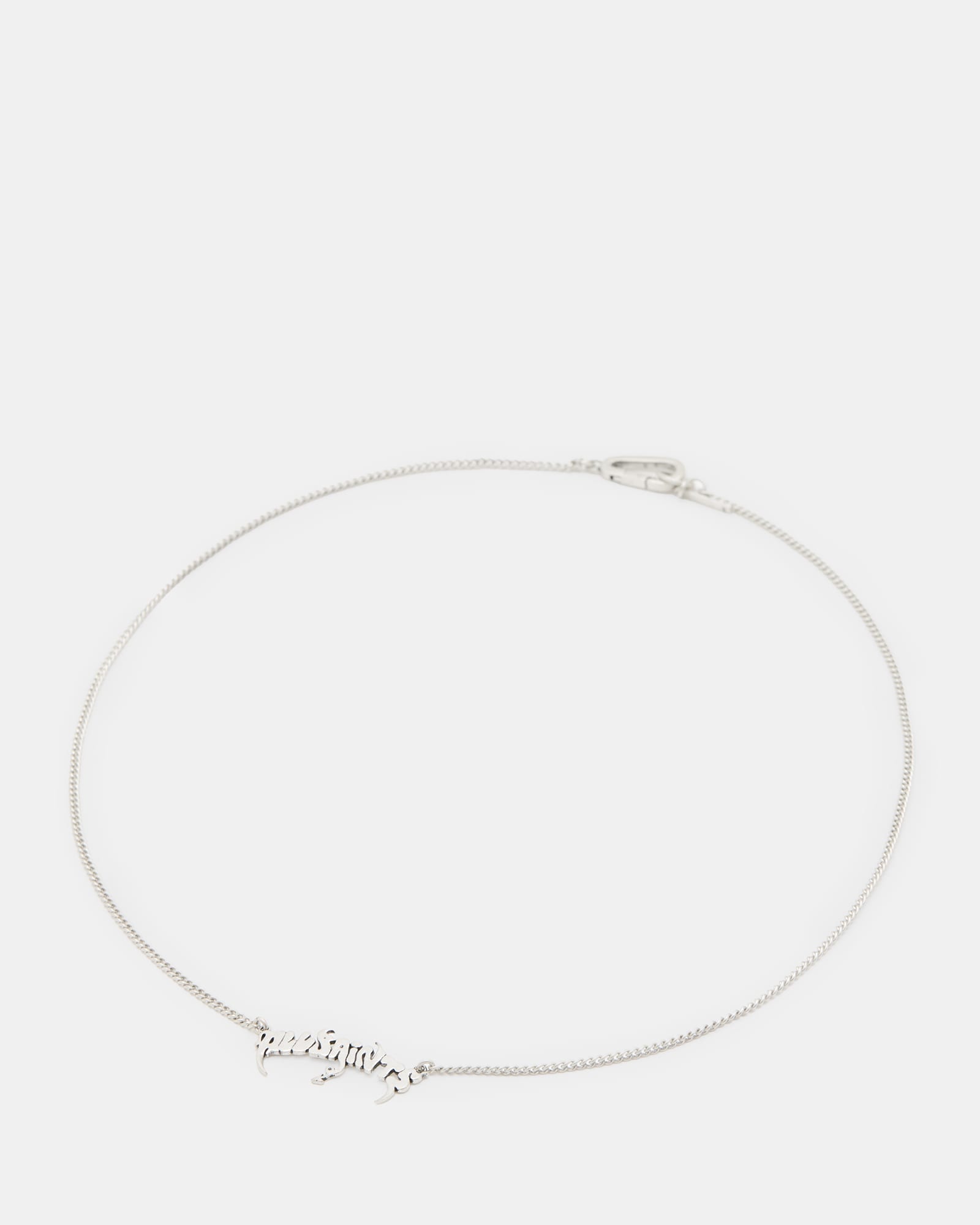 AllSaints Men's Main: 100% Sterling Silver Phang Sterling Silver Logo Necklace