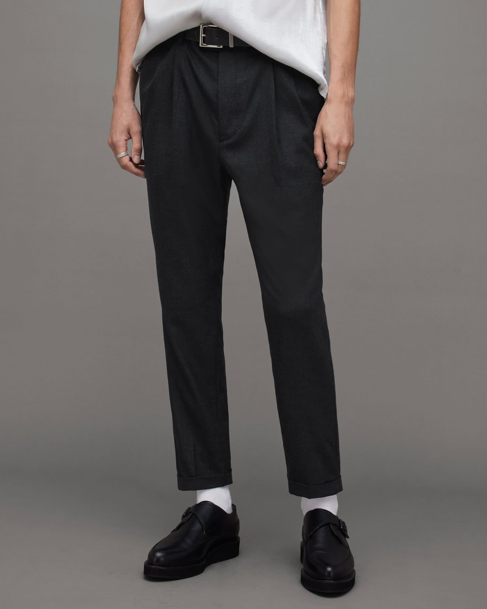 Allsaints Men's Leigh Cropped Slim Fit Trousers - Size  36