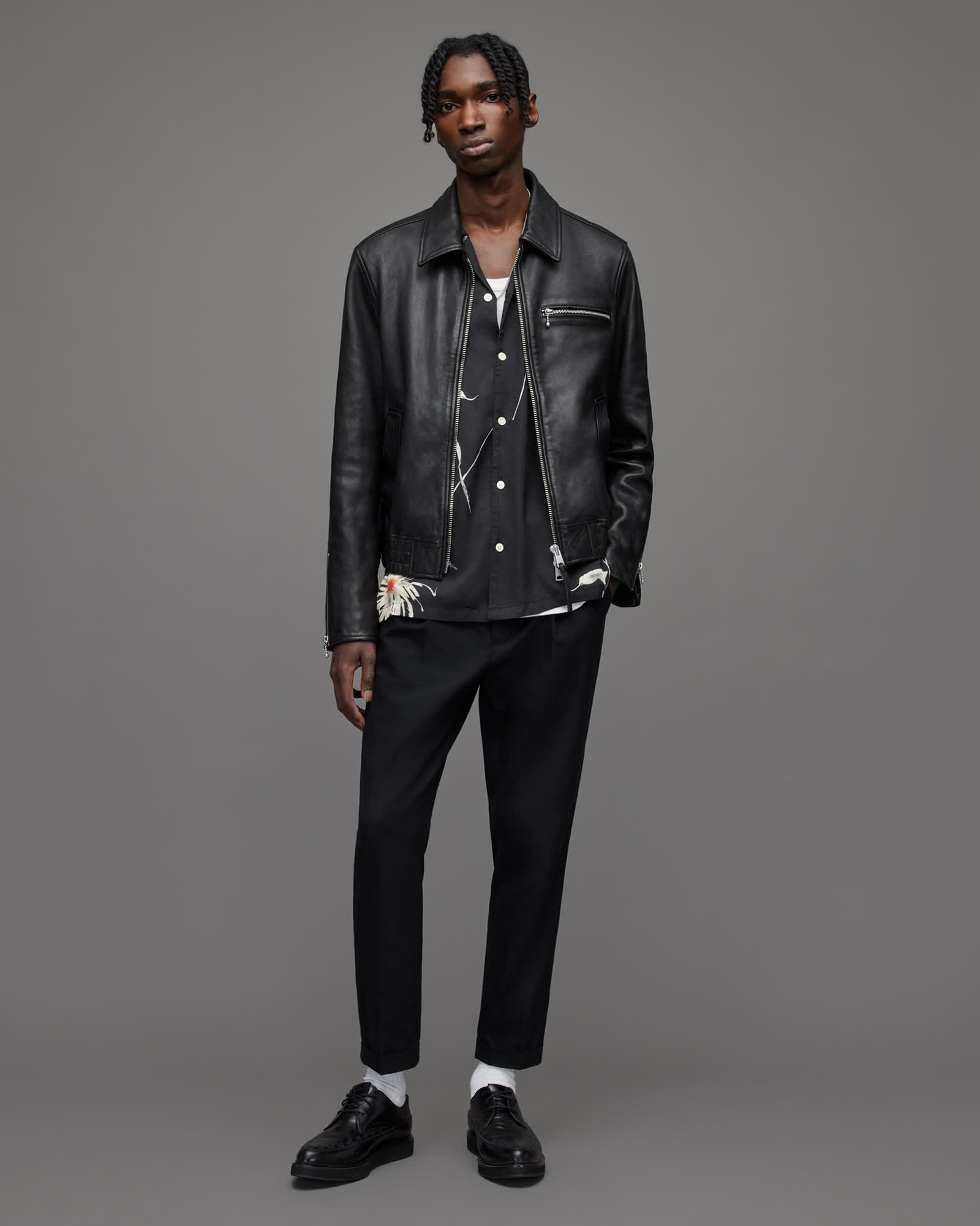 Allsaints Men's Tallis Slim Fit Cropped Tapered Trousers - Size  32