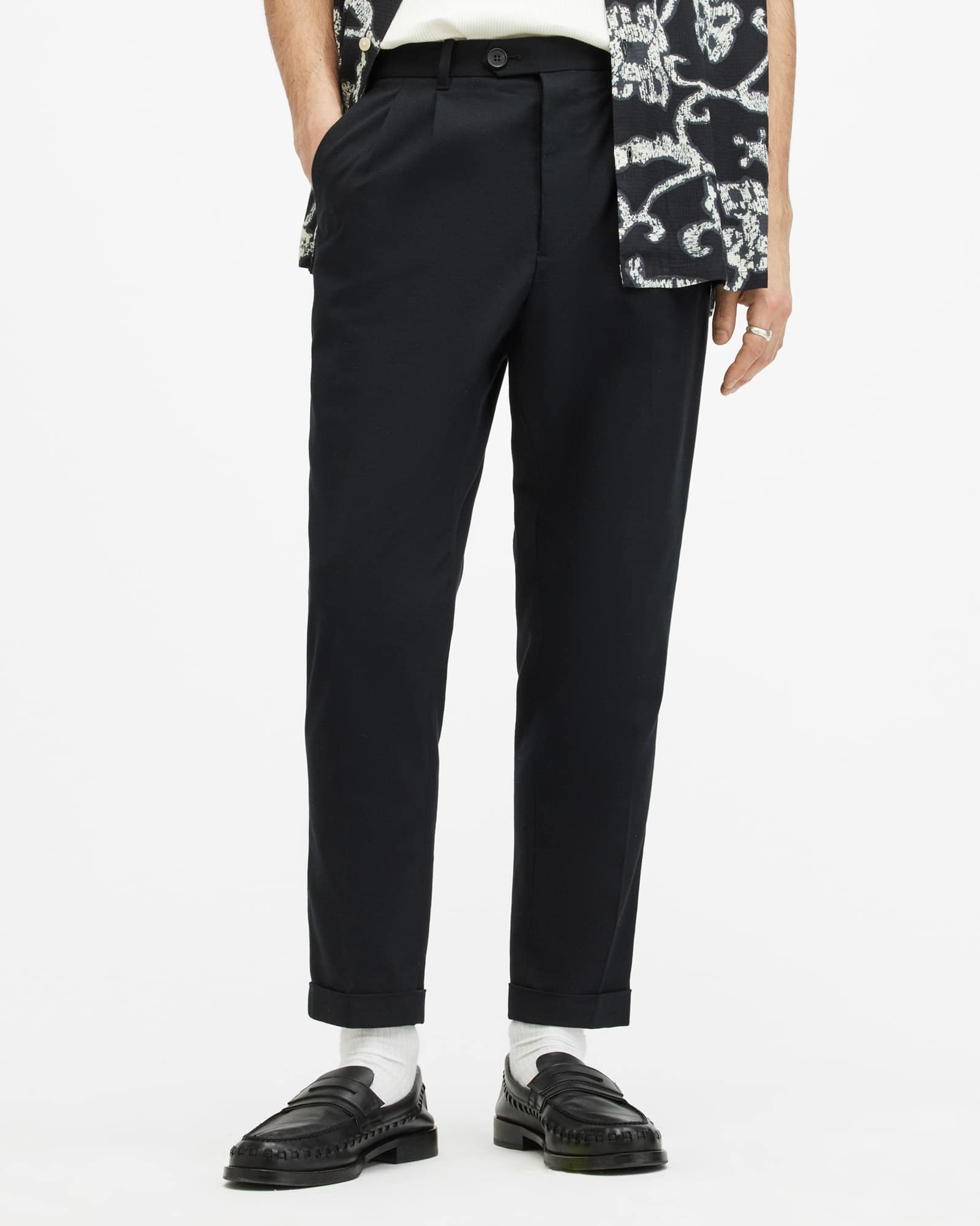 Allsaints Men's Tallis Slim Fit Cropped Trousers - Size  36