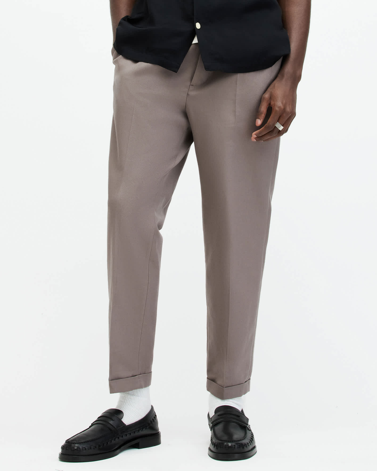 Allsaints Men's Tallis Slim Fit Cropped Trousers - Size  36