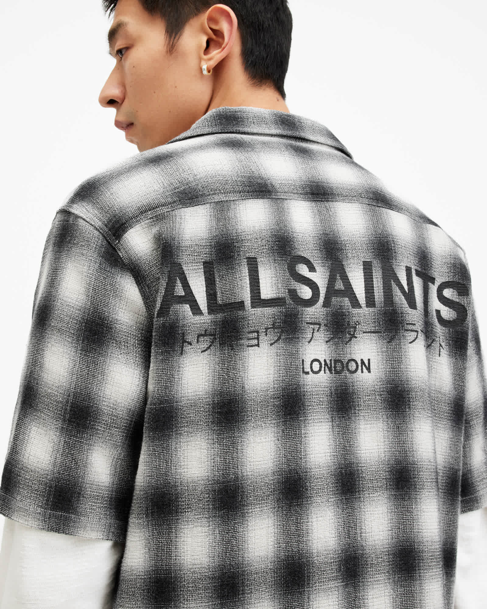 Allsaints Men's Underground Relaxed Check Logo Shirt - Size  Xxl