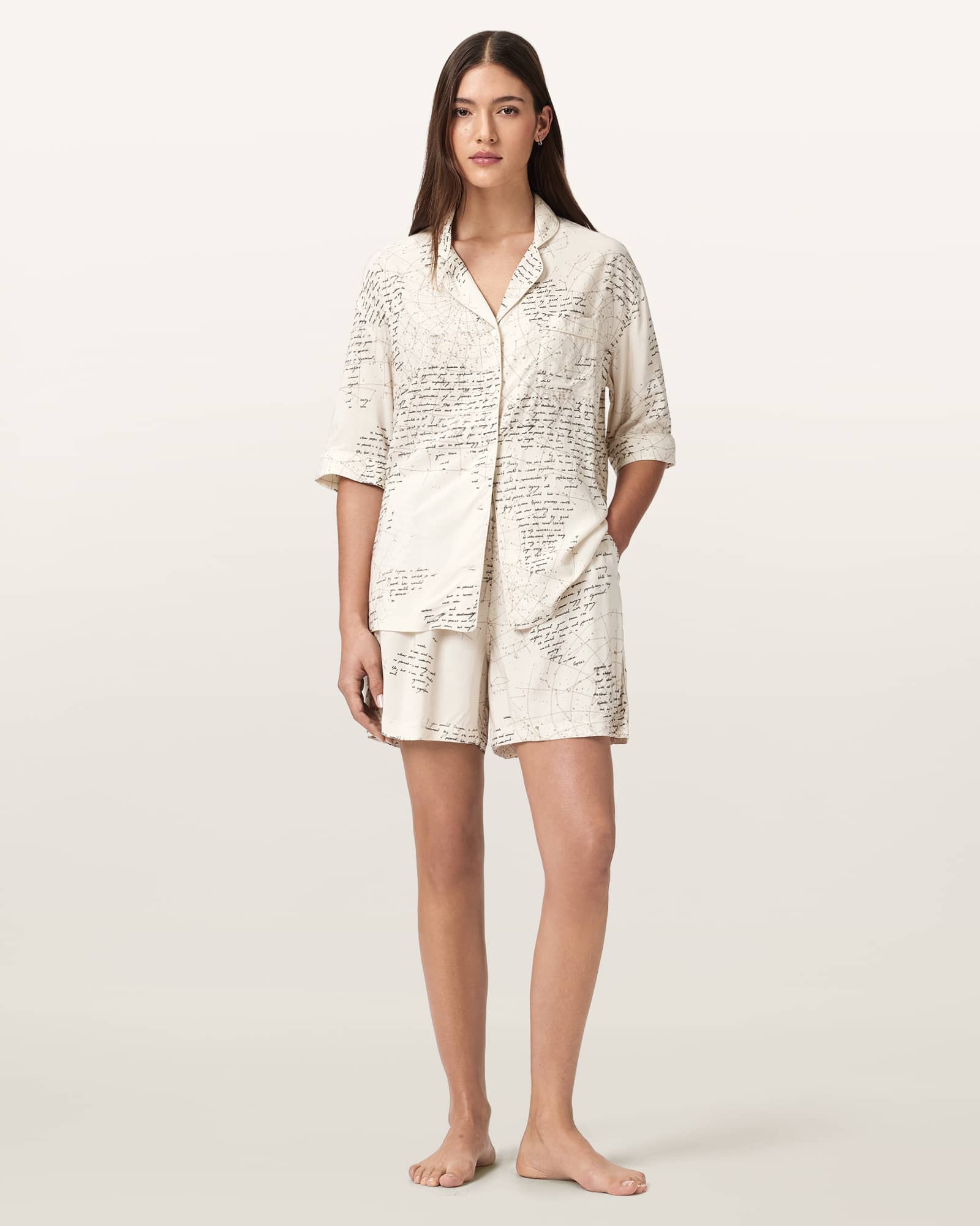 AllSaints Clem Pj Set,, Script Off White