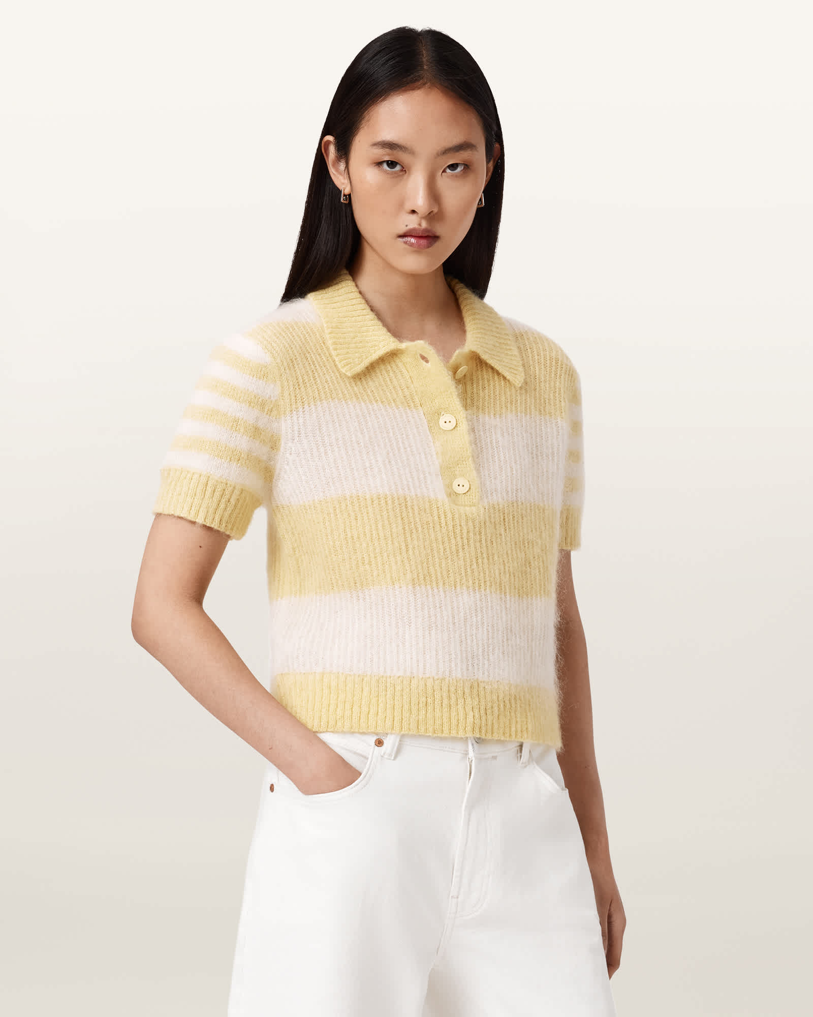 AllSaints Clem Wool Blend Polo