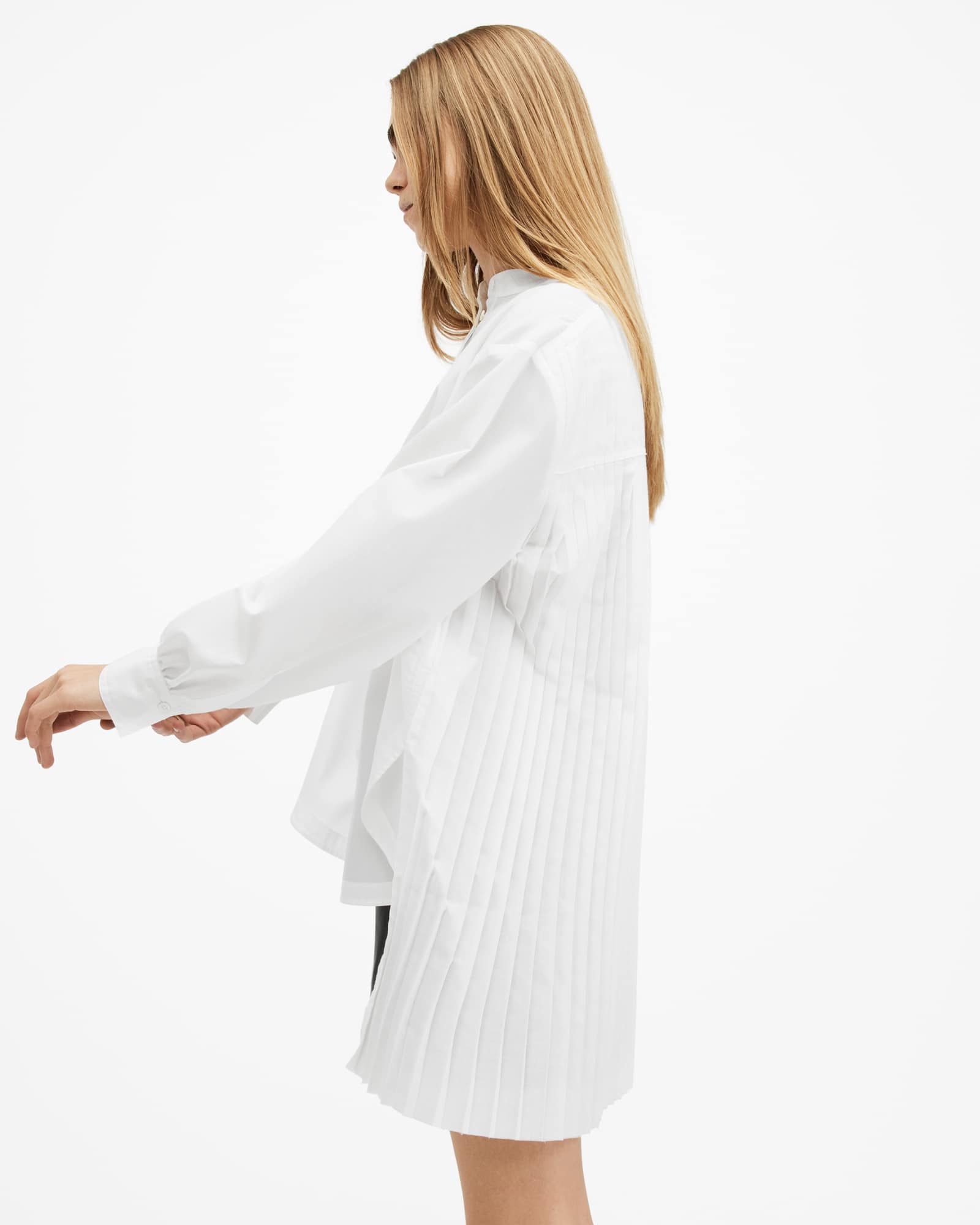 Allsaints Women's Percy Pleated Relaxed Fit Shirt - Size  6