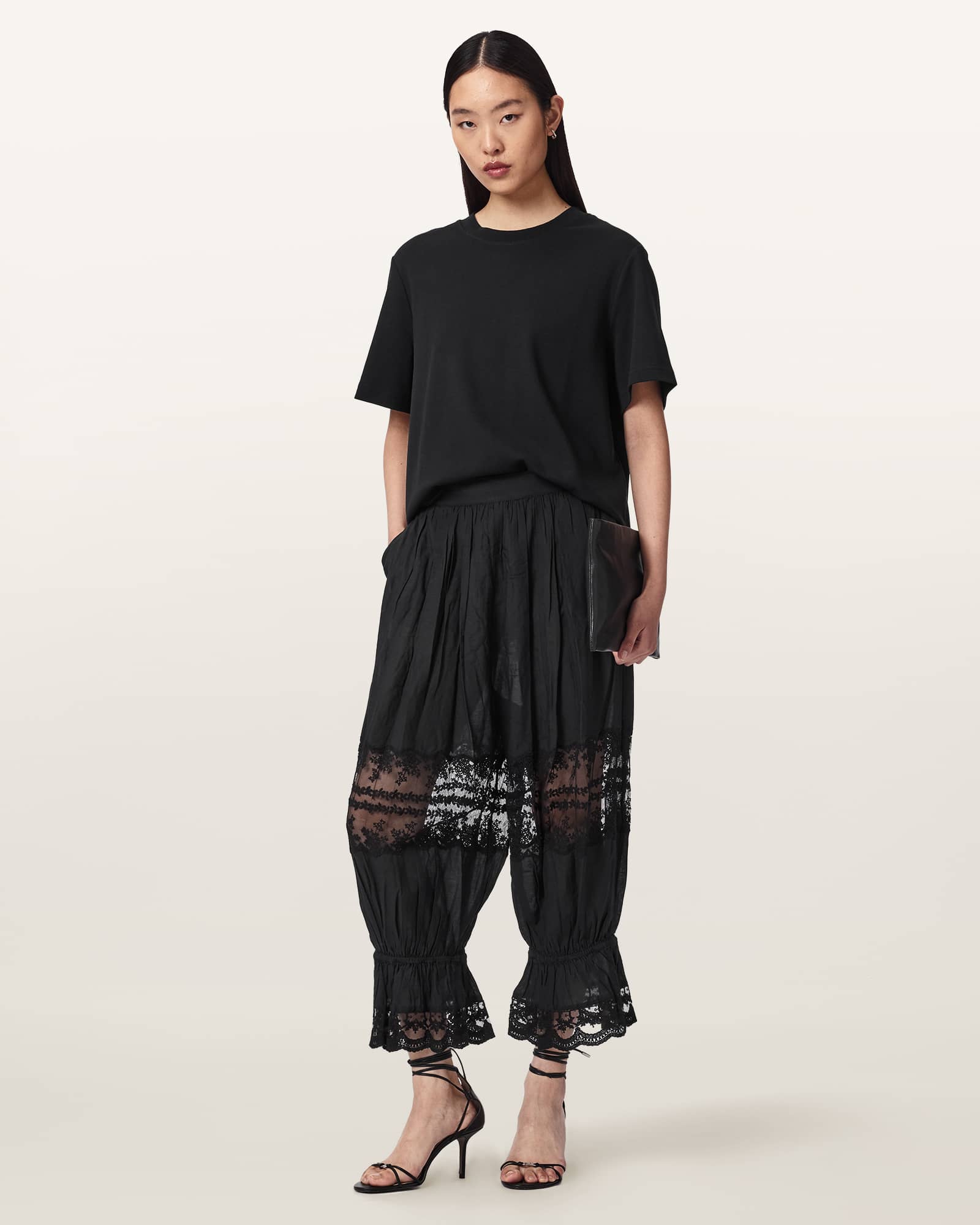 AllSaints Solene Cropped Lace Pants