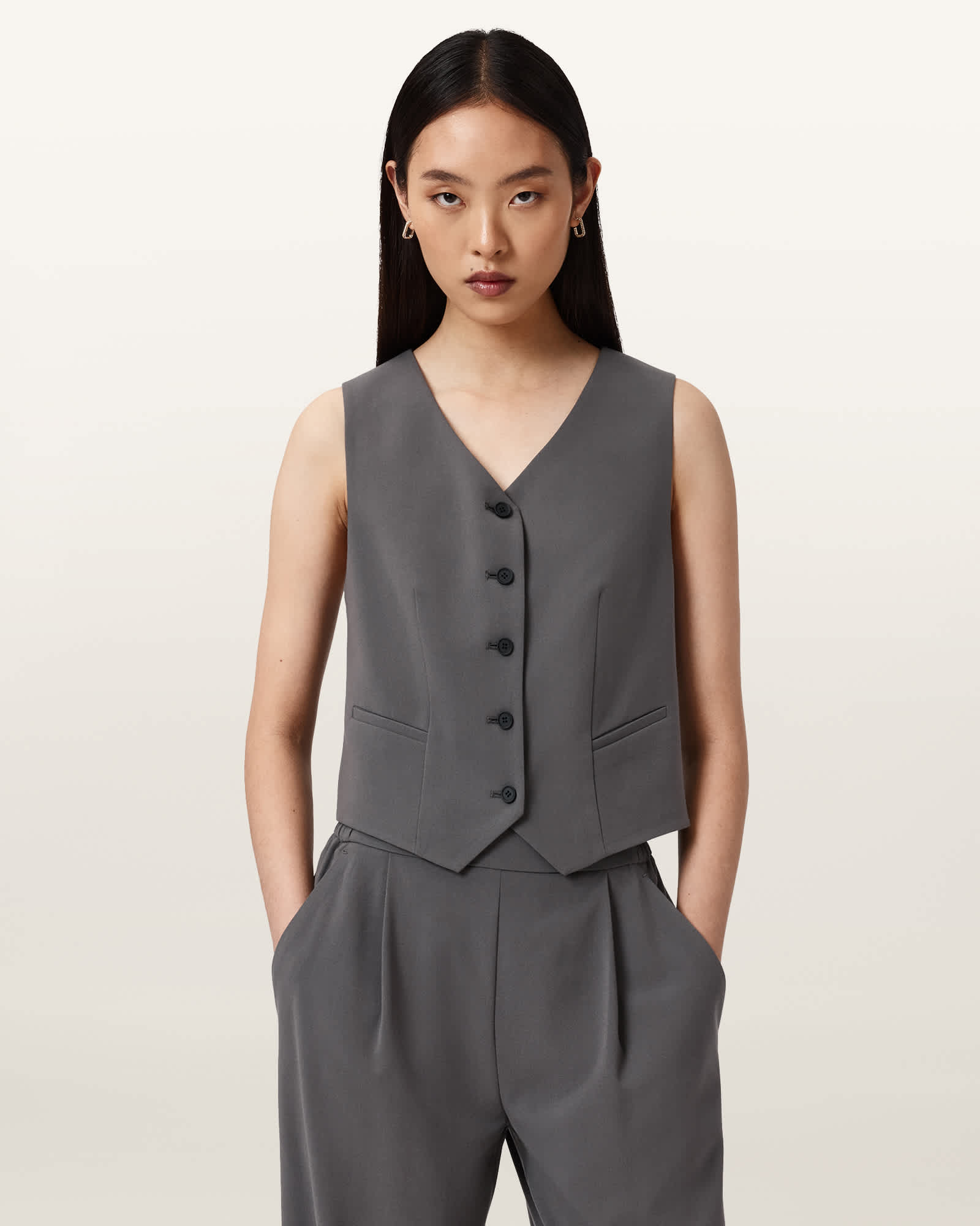 Allsaints Women's Aleida Lightweight Tri Waistcoat - Size  12