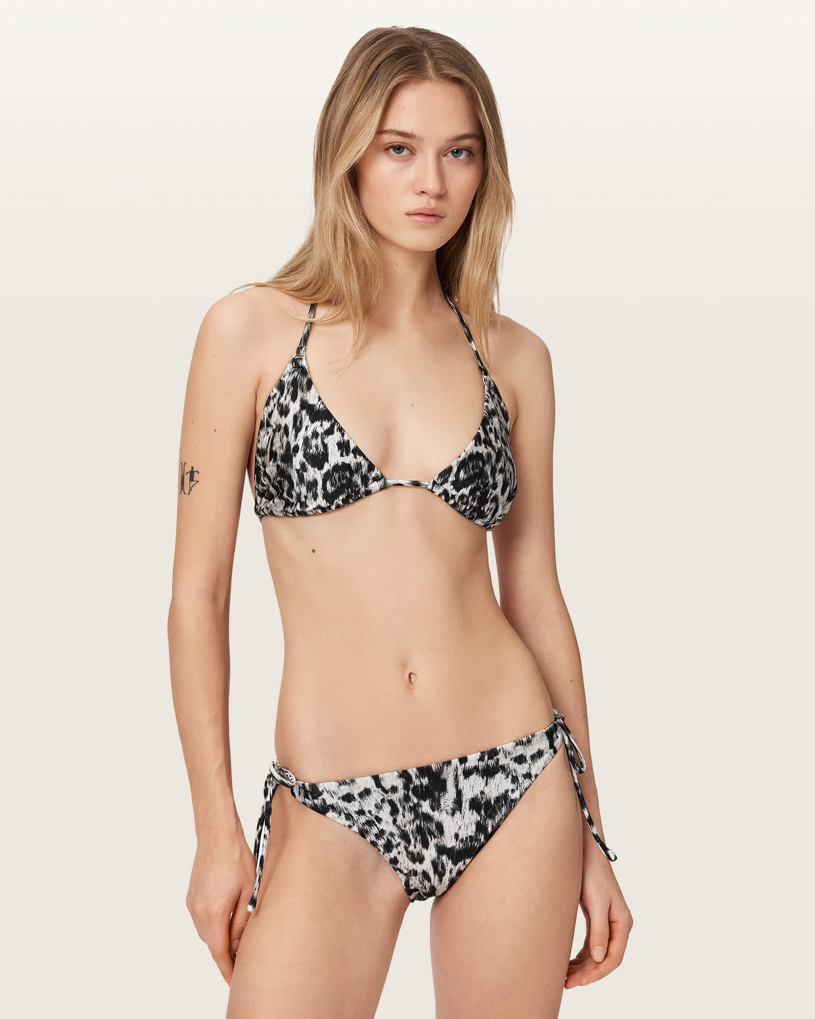 Allsaints Women's Leopard Saph Triangle Bikini Bottoms - Size  L