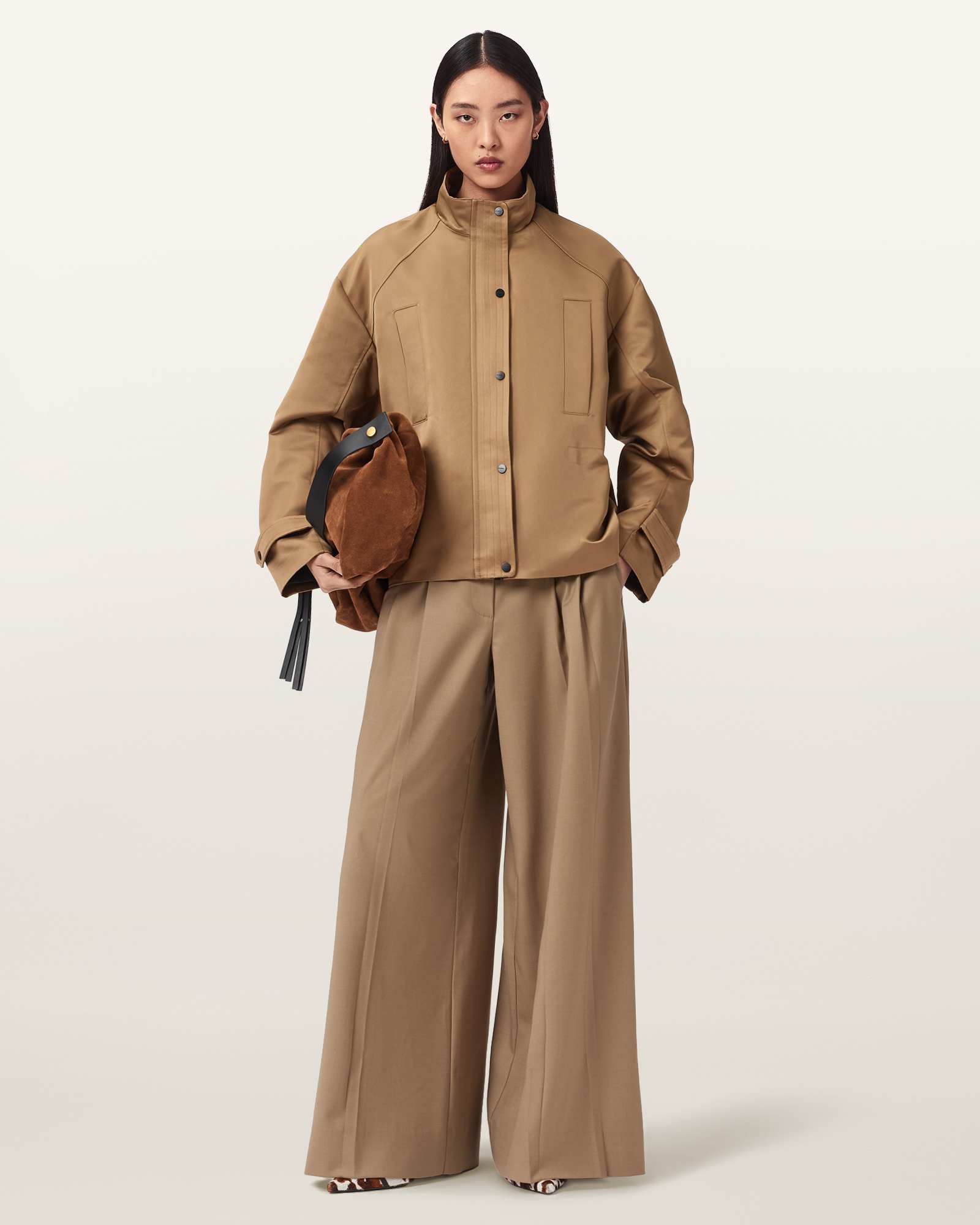 AllSaints Polyester Luellah Oversized Jacket, Size: L