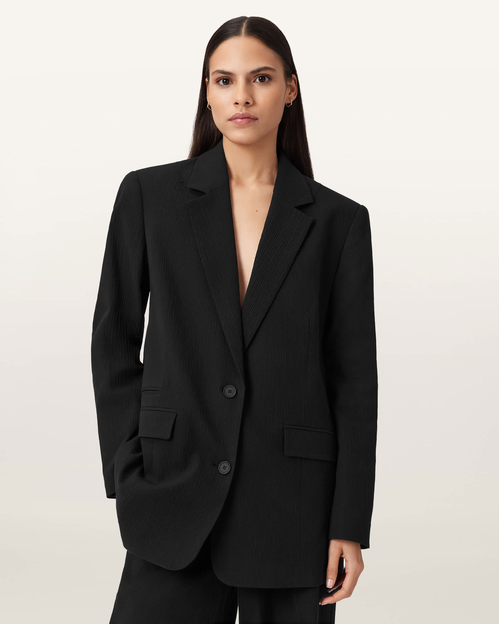 AllSaints Essen Single Breasted Blazer,, Black