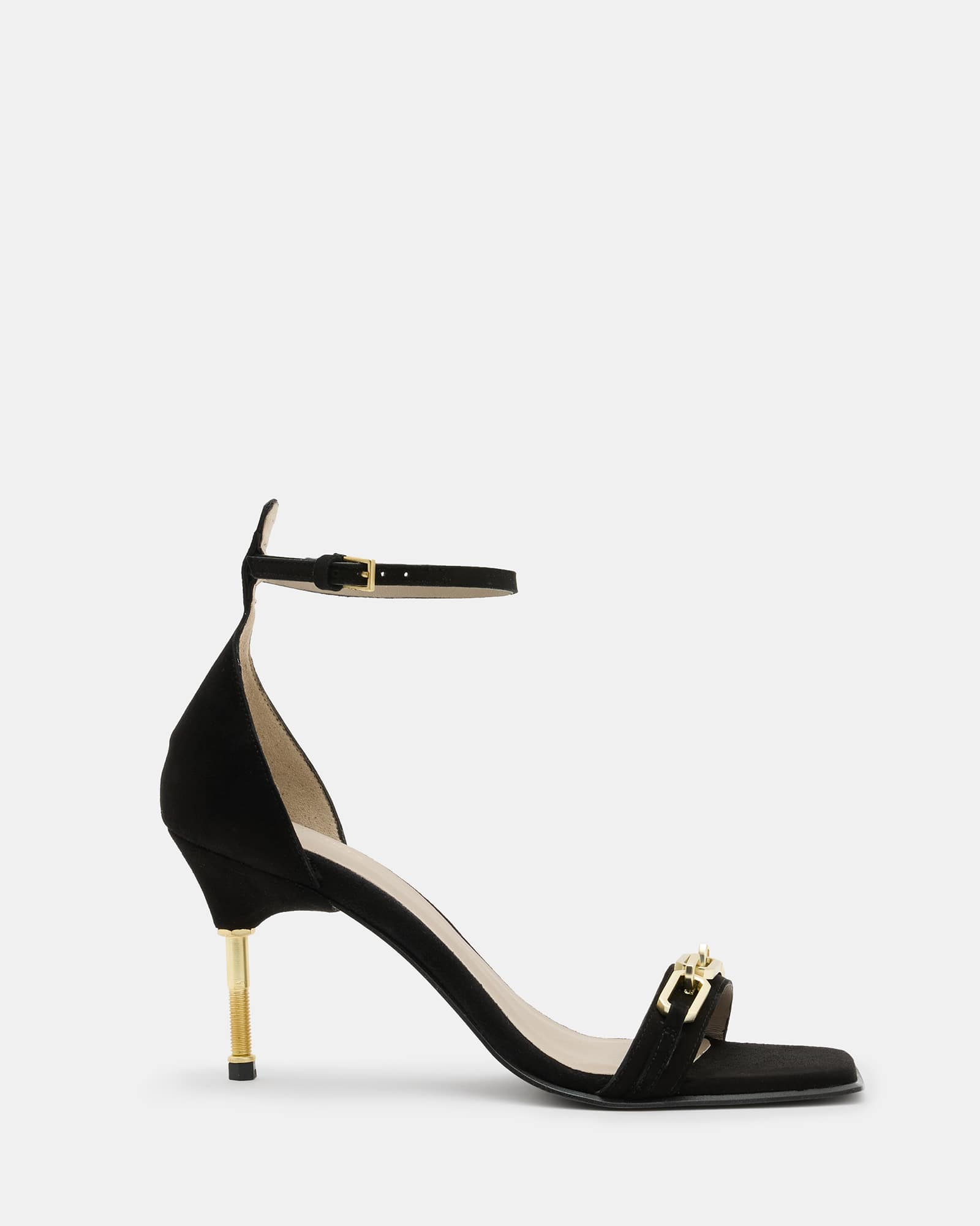 Allsaints Women's Bridget Leather Chain Heel Sandal - Size  3