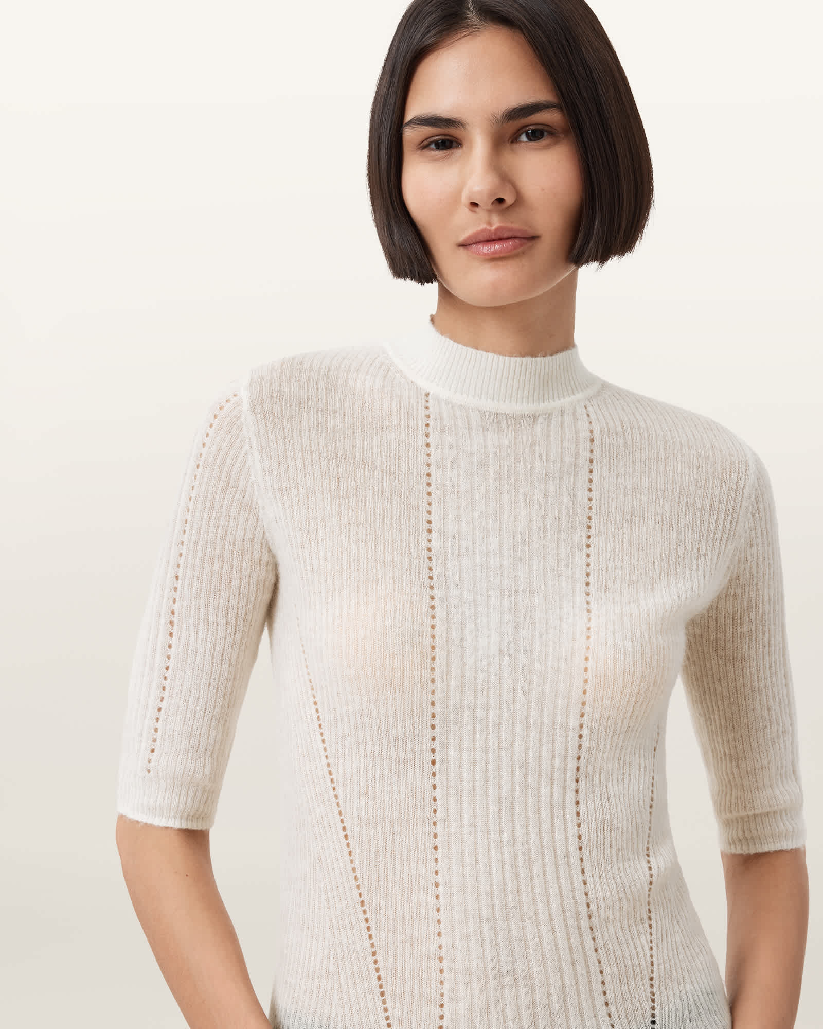 Allsaints Flippa Slim Fit Top In White