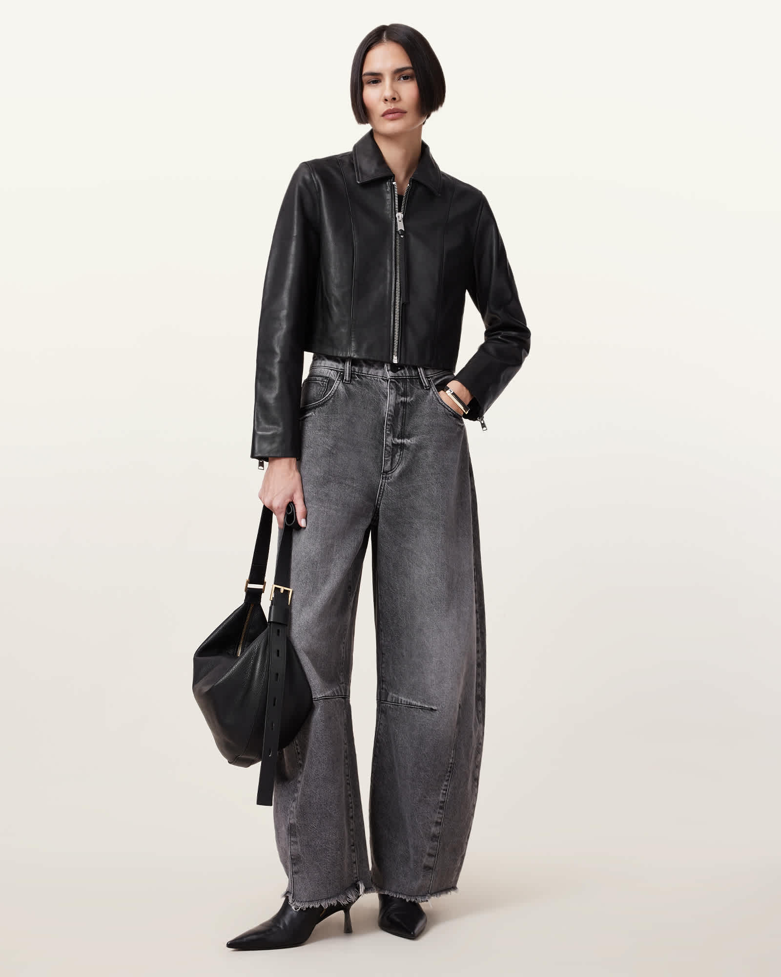 Allsaints Women's Alma Leather Jacket - Size  16