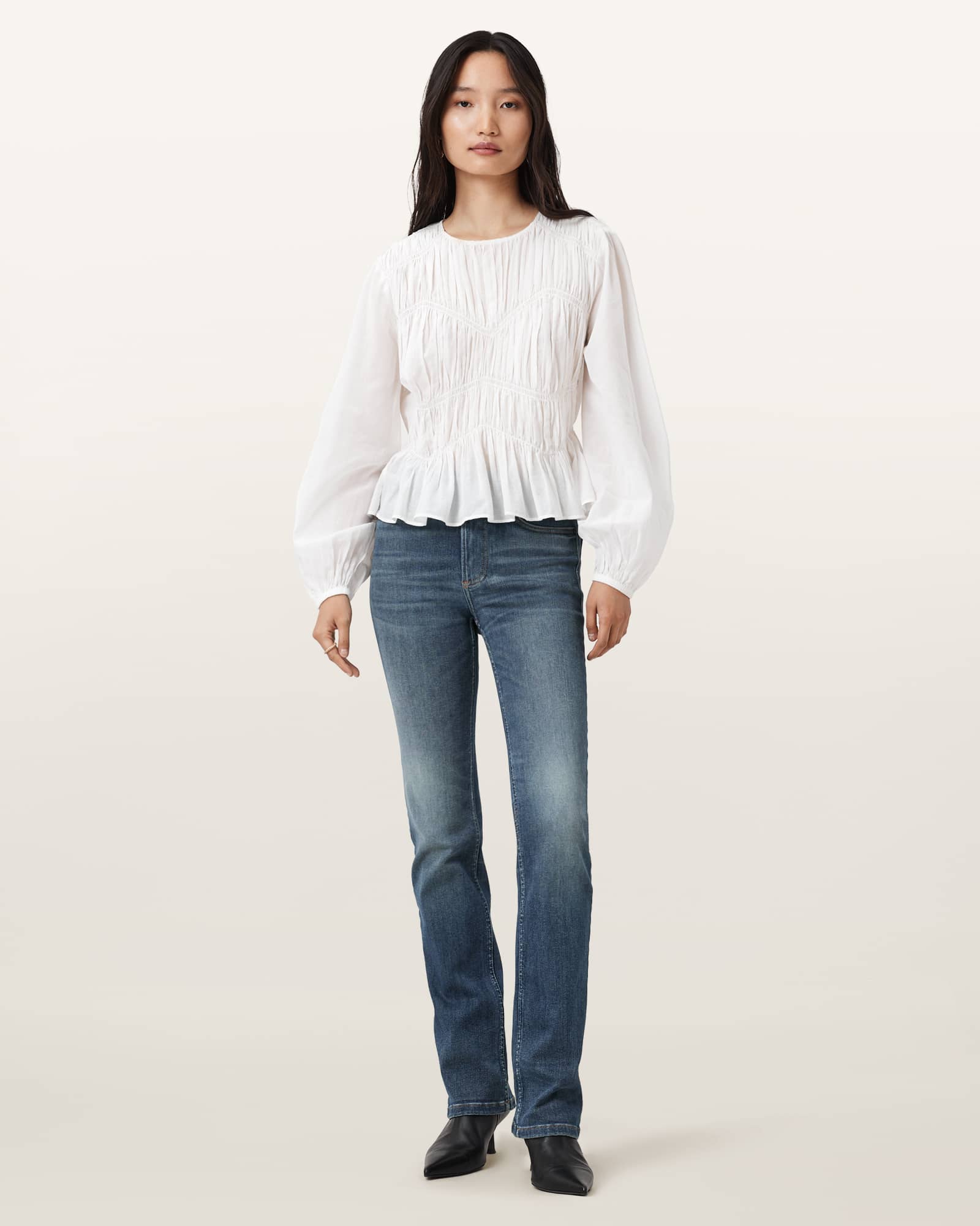 AllSaints Cotton/Polyester Haldan Denim Bootcut Jeans, Size: 26