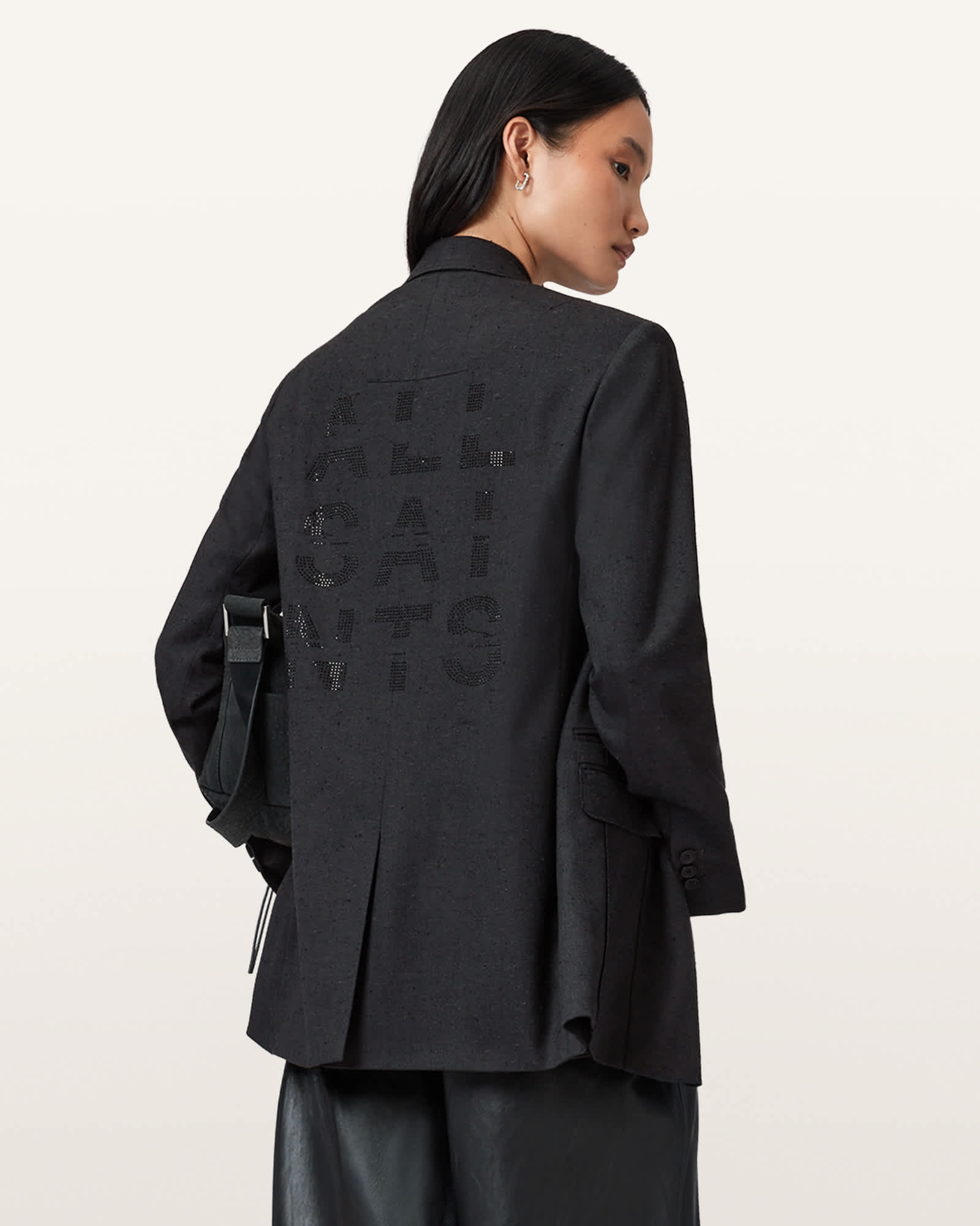 AllSaints Polyester/Viscose Essie Single Breasted Blazer