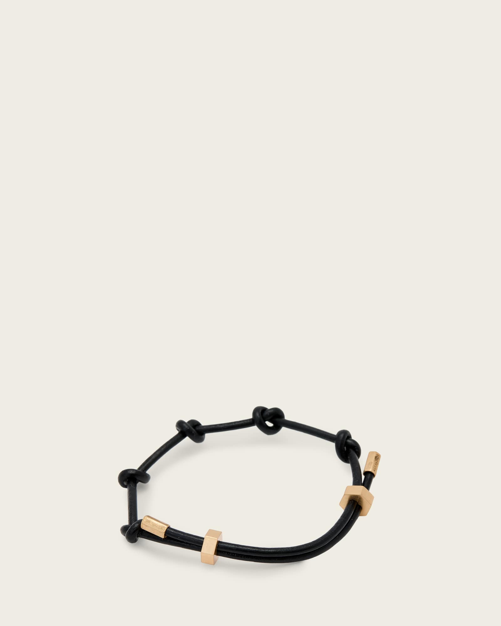 AllSaints Laio Leather Bracelet,, Warm Brass