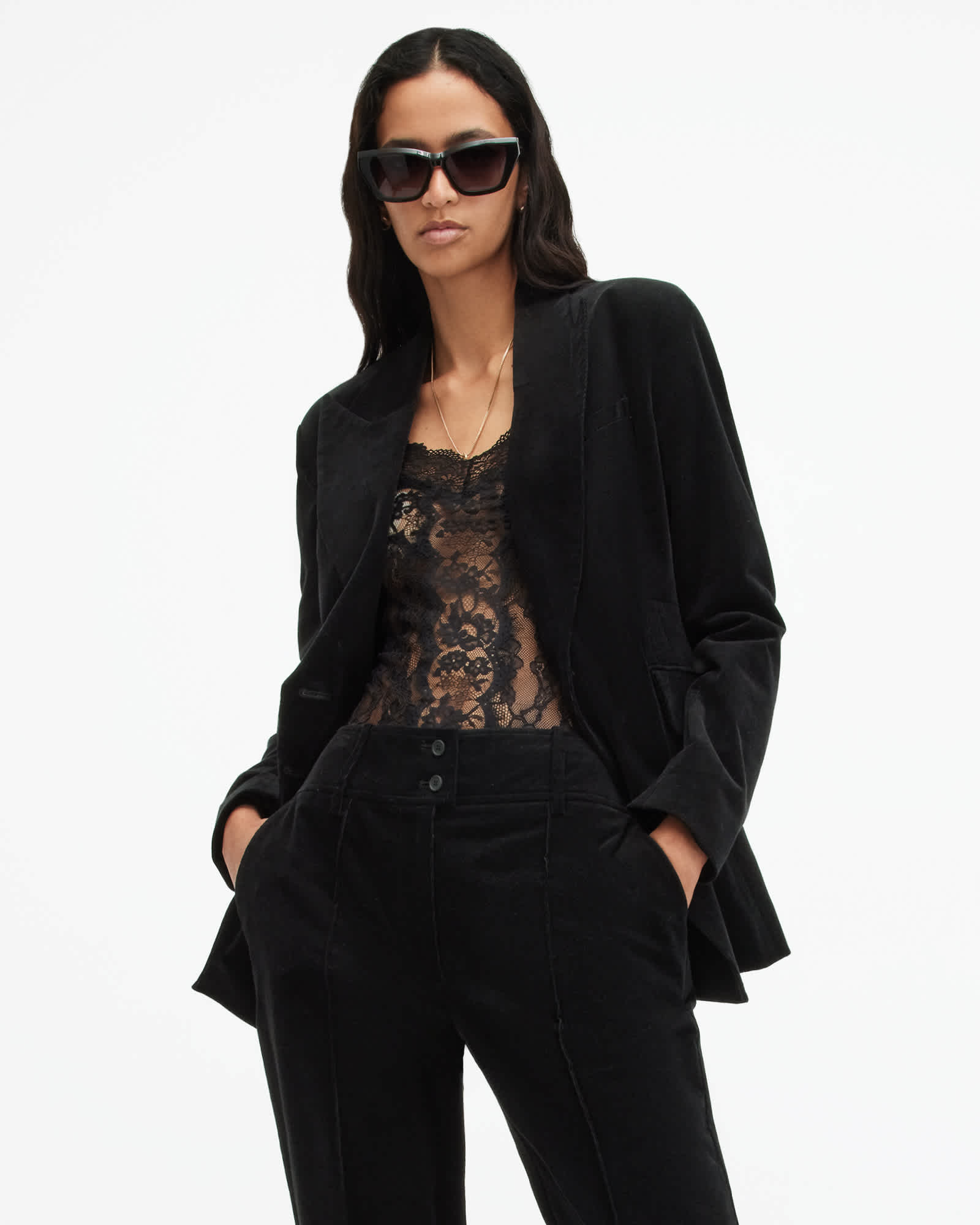 AllSaints Women's Sevenh Cinched Waist Slim Fit Blazer