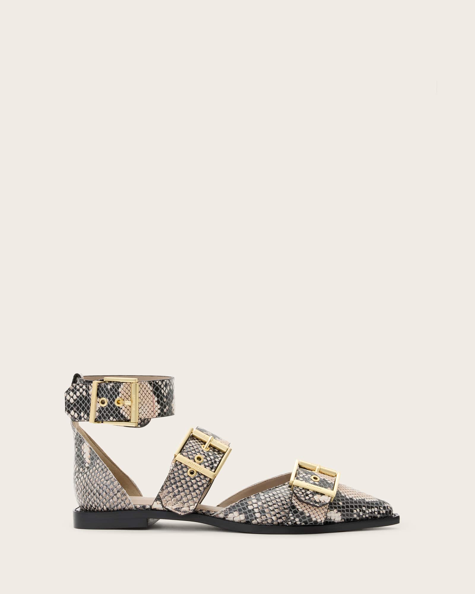 AllSaints Women's Cow Leather Sutton Leather Pointed Toe Shoes