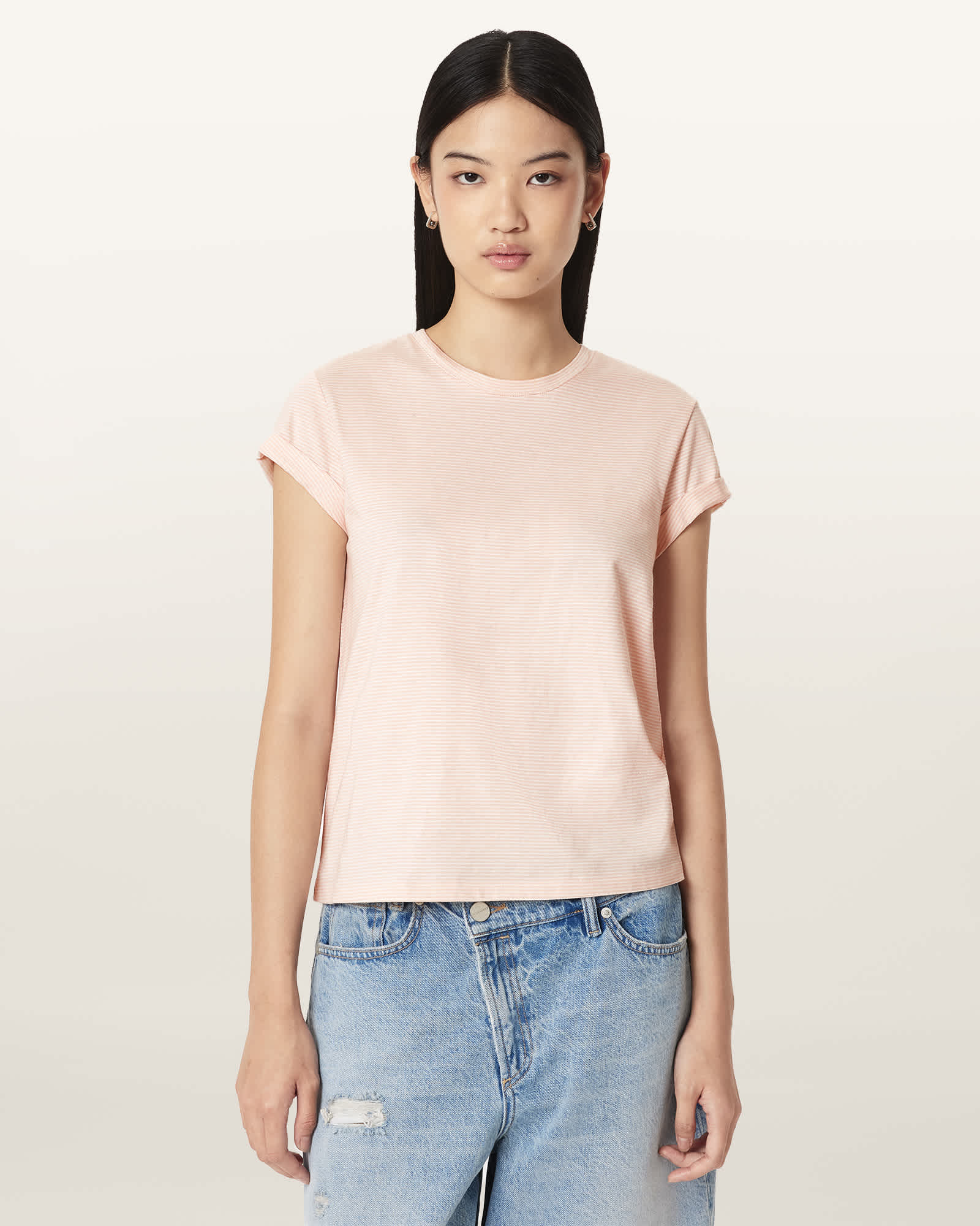 AllSaints Anna Striped Cotton T-Shirt
