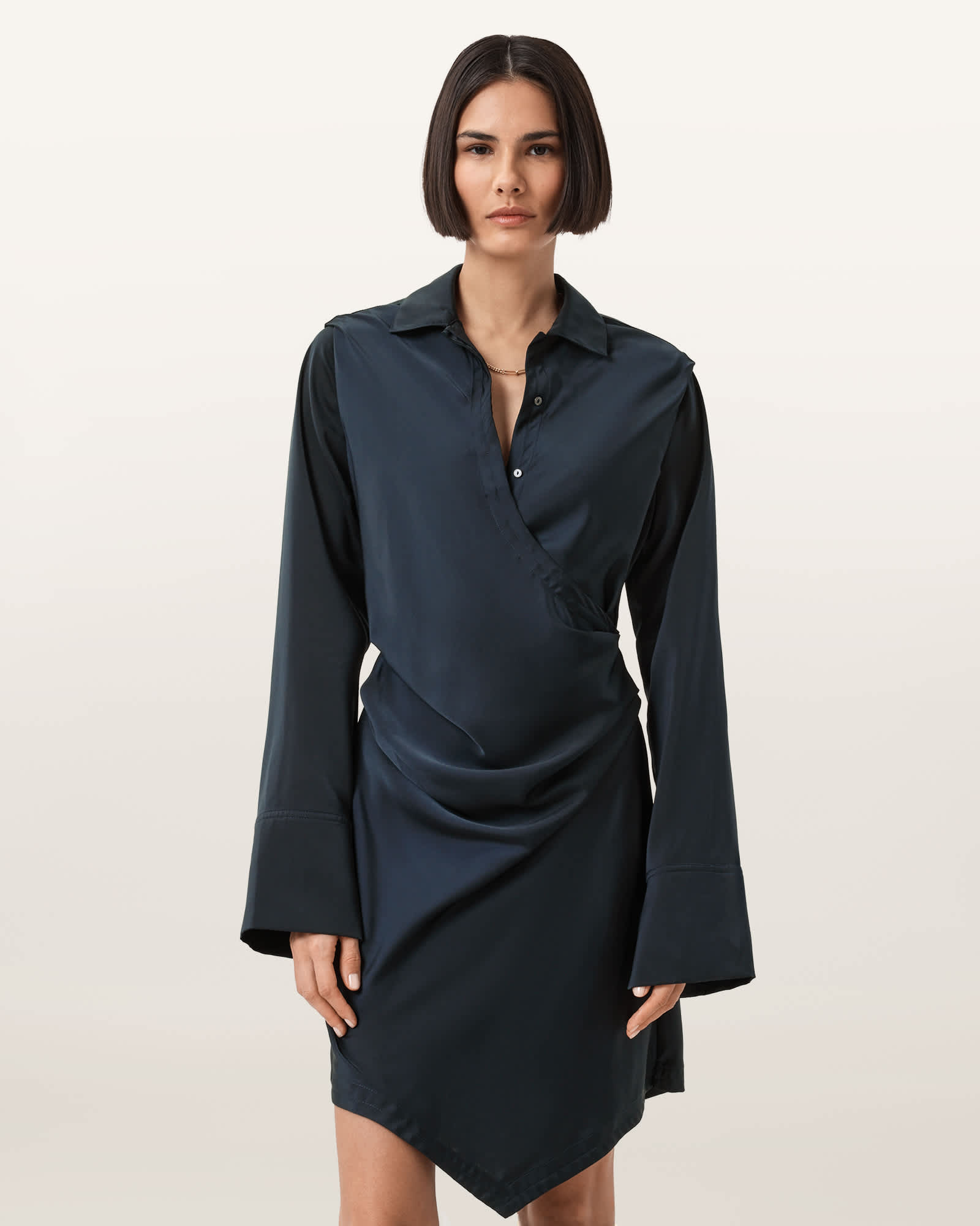 AllSaints Tira Satin Mini Dress