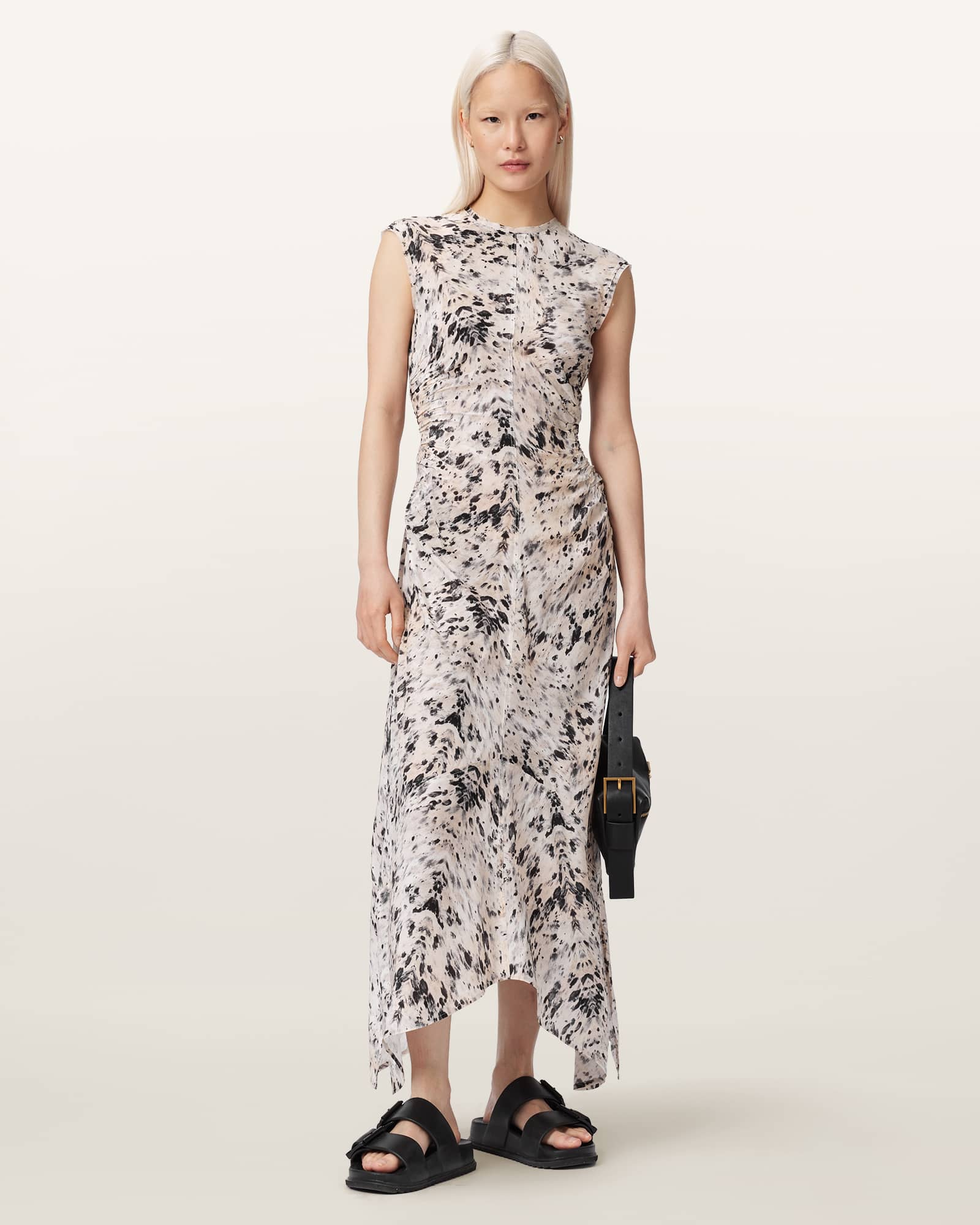 Allsaints Women's Noor Asymmetric Sleeveless Maxi Dress - Size  10