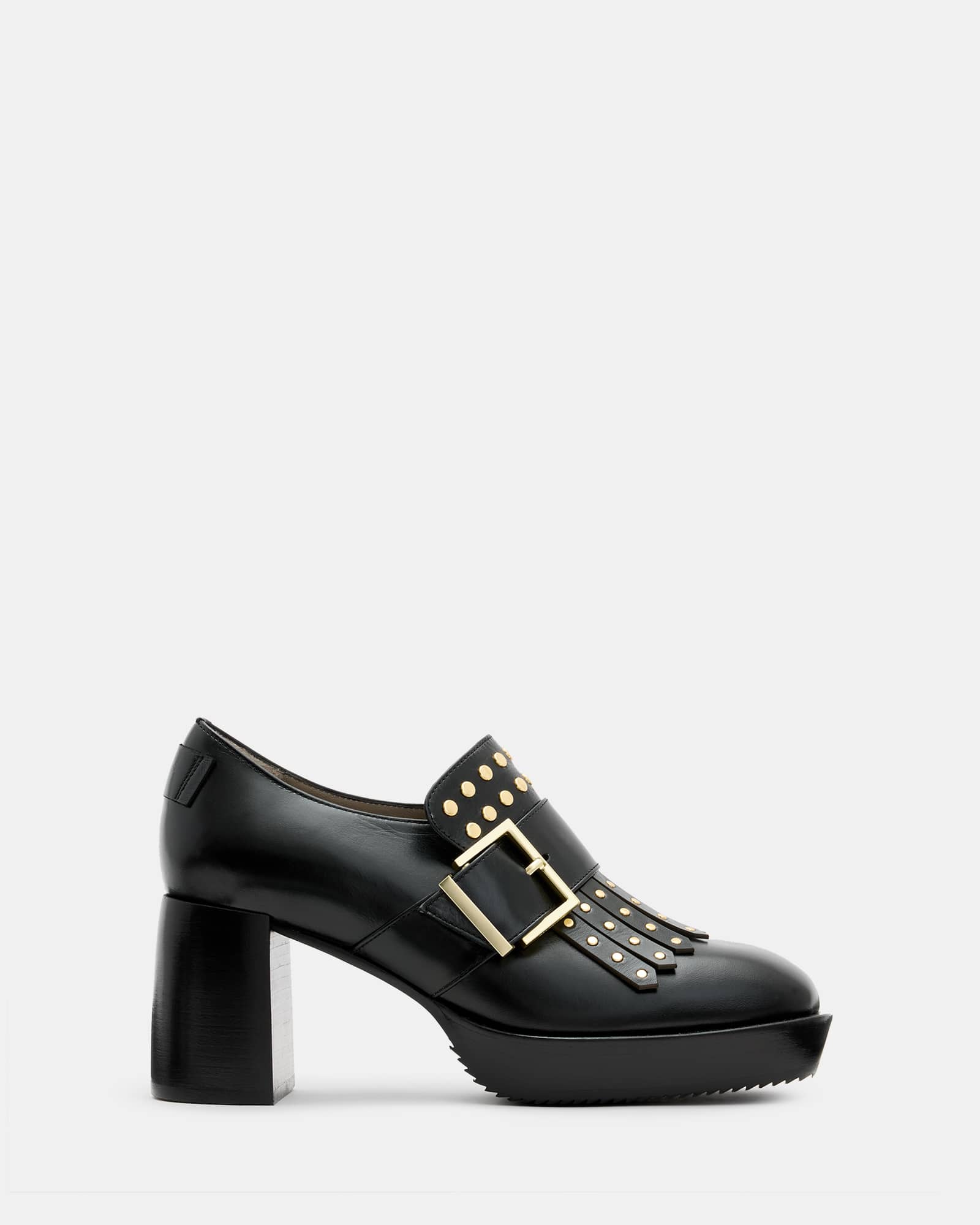 Allsaints Women's Zia Studded Leather Heeled Loafers - Size  7