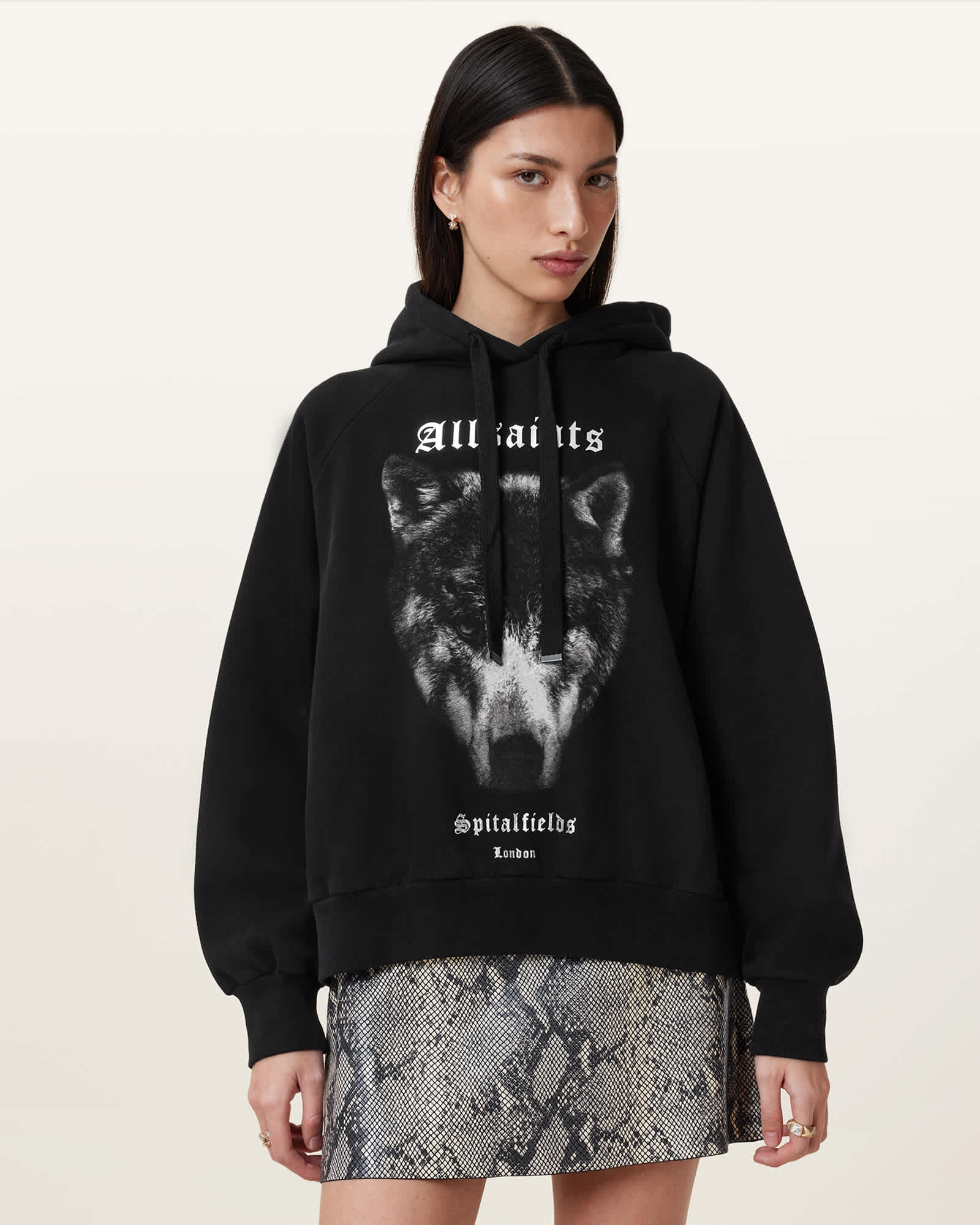 AllSaints Dawn Talon Oversized Hoodie,, Black