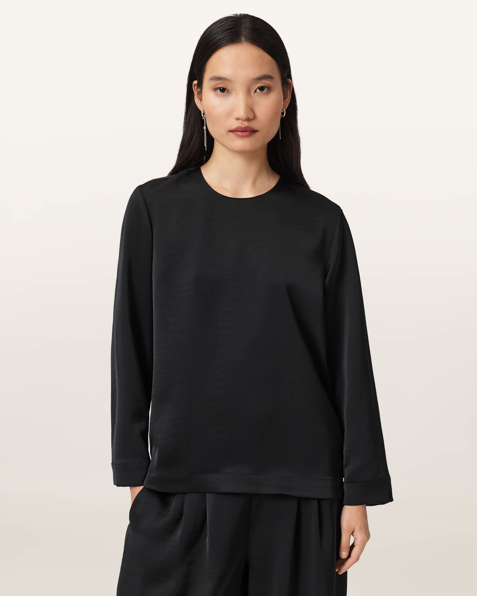 Allsaints Women's Leanne Satin Relaxed Top - Size  6