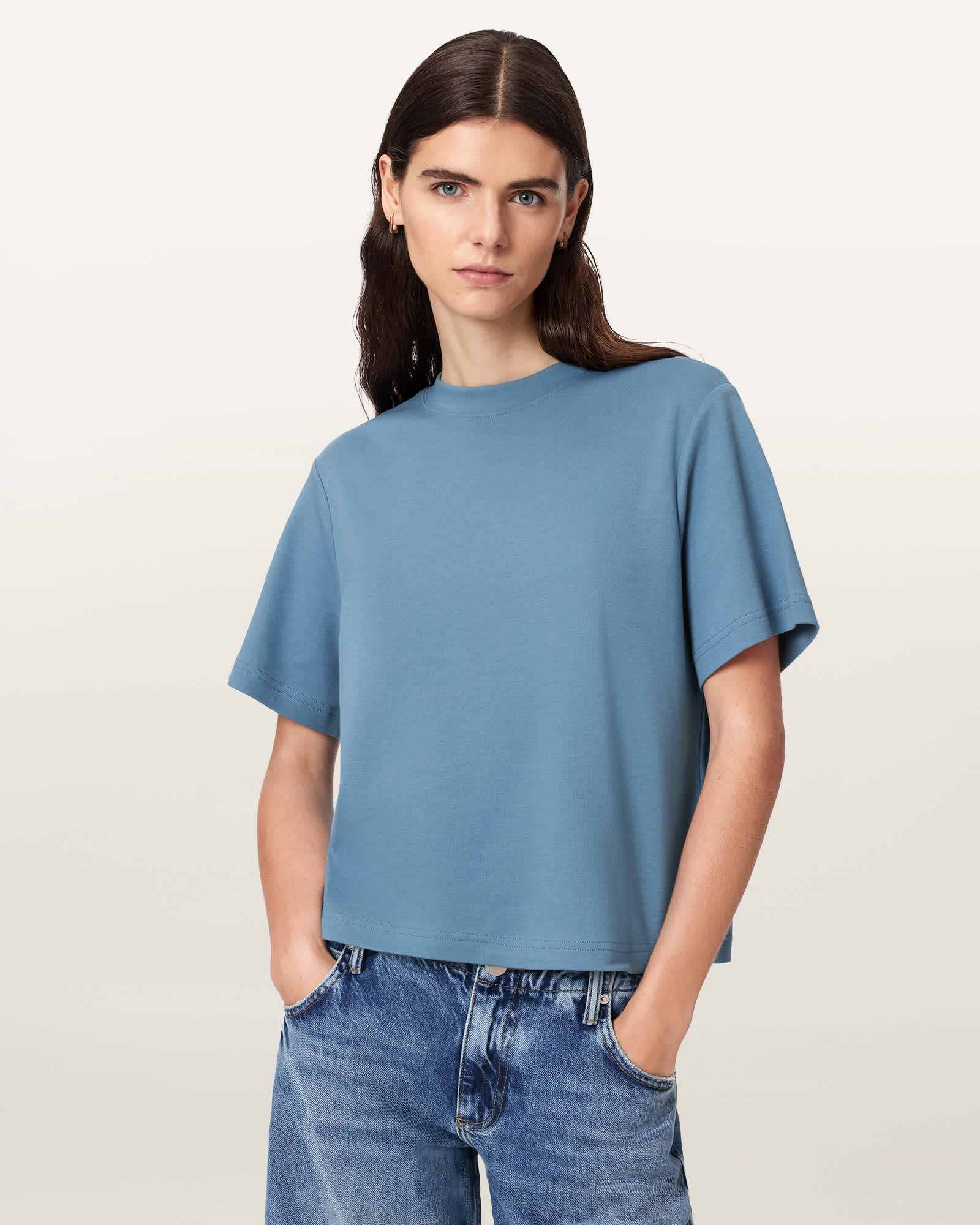 AllSaints Cotton Lisa Boxy Crew Neck T-Shirt, Size: XS