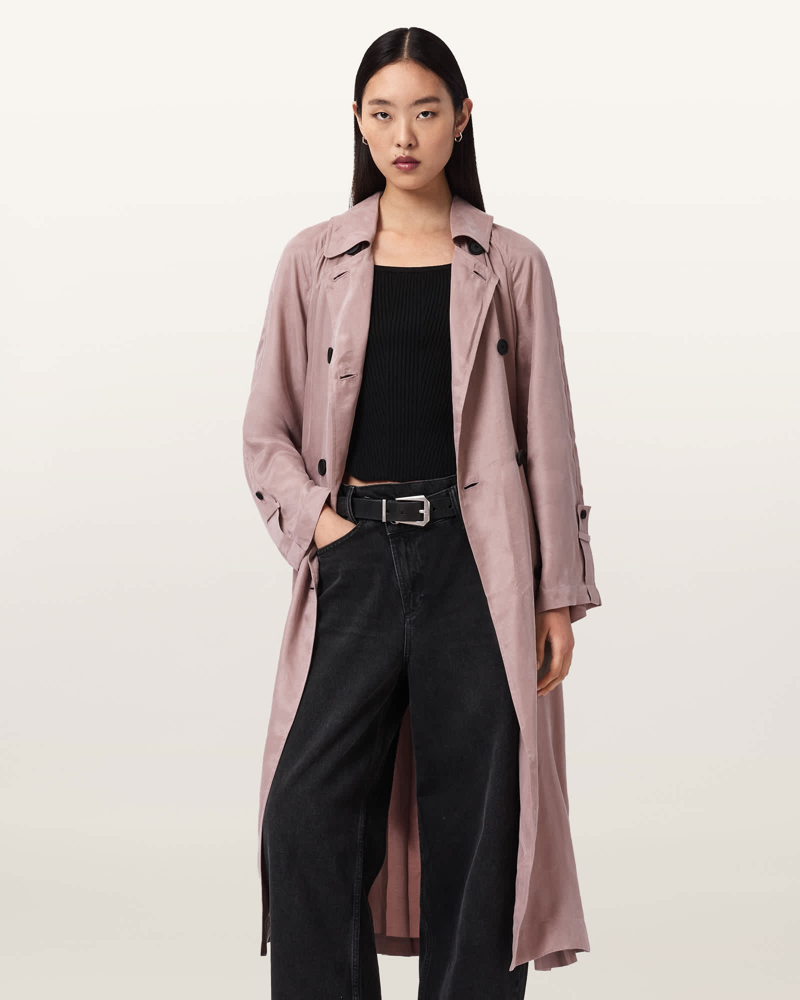 Allsaints Women's Lizie Double Breasted Trench Coat - Size  S