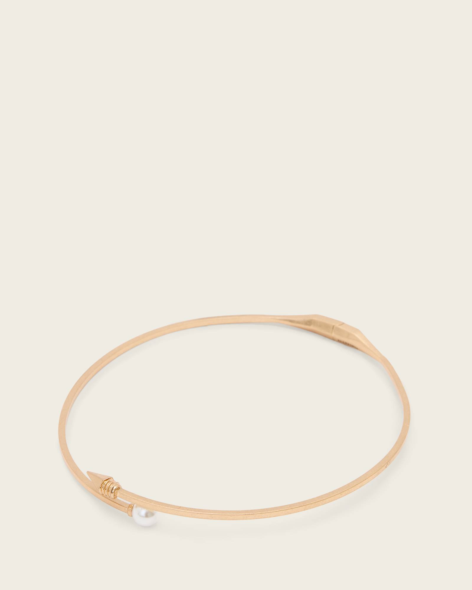 AllSaints Hazel Hinge Necklace,, Warm Brass