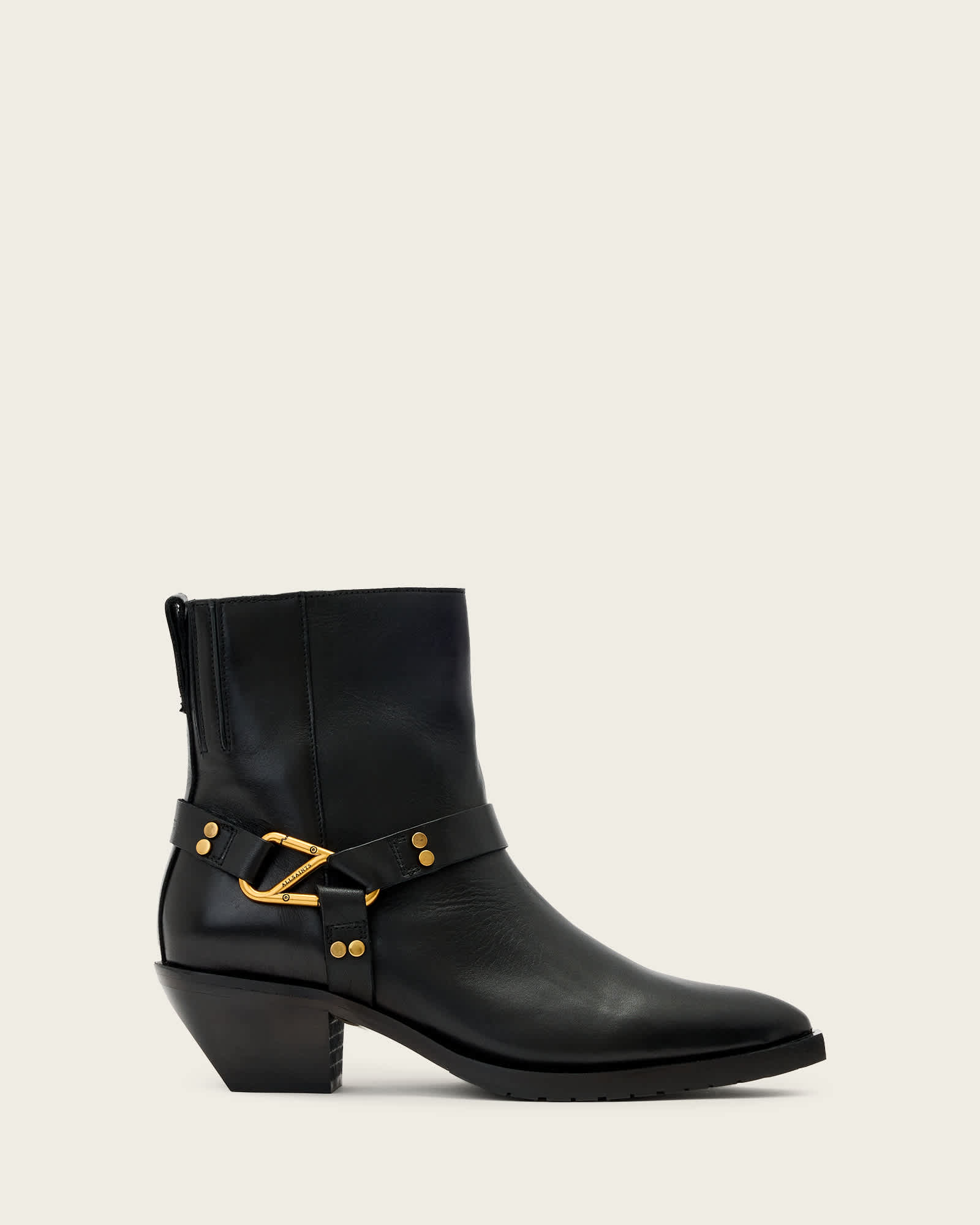 Allsaints Women's Black Fox Carabiner Leather Boot - Size  8